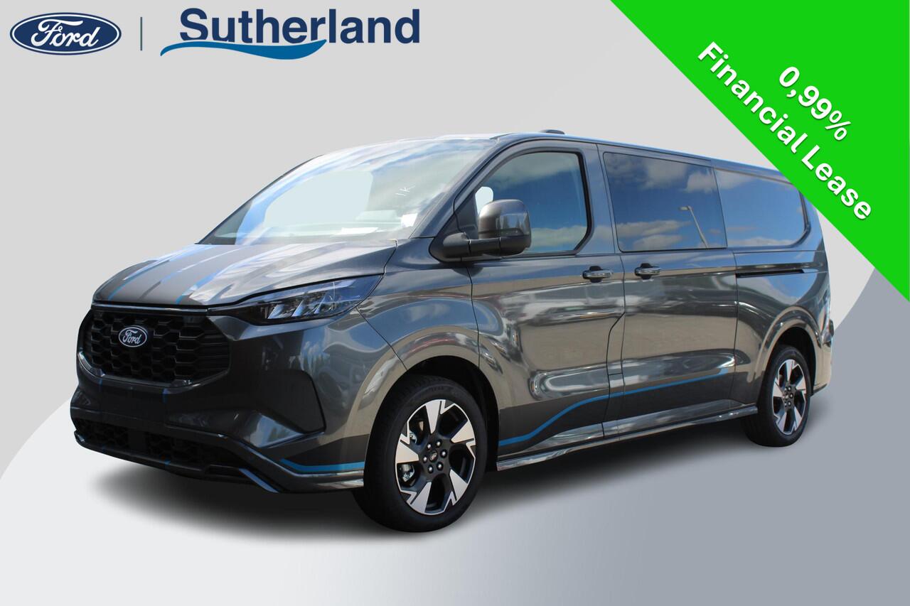 Ford TRANSIT CUSTOM 320 2.5 PHEV L2H1 Sport DC 233pk | 0,99% Renteactie! | Dubbele Cabine | Dubbele zijschuifdeur | Inklapbare trekhaak | 19 inch lichtmetalen Sport velgen (mat zwart) | Verwarmbaar stuurwiel | Navigatie systeem