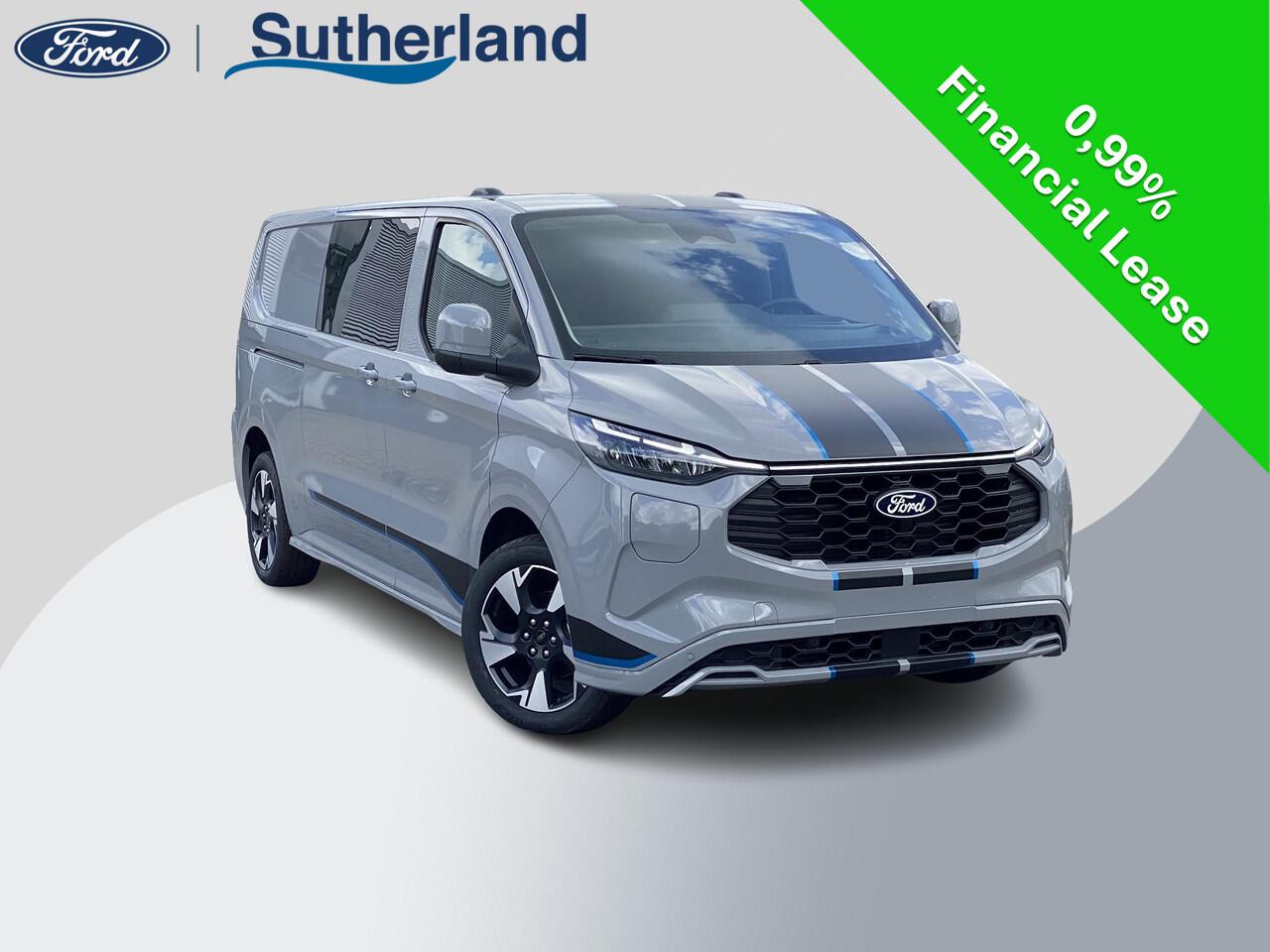 Ford TRANSIT CUSTOM 320 2.5 PHEV L2H1 Sport DC 233pk | 0,99% Renteactie! | Zuid | Dubbele Cabine | Dubbele zijschuifdeur | Inklapbare trekhaak | 19 inch lichtmetalen Sport velgen (mat zwart) | Verwarmbaar stuurwiel | Navigatie systeem