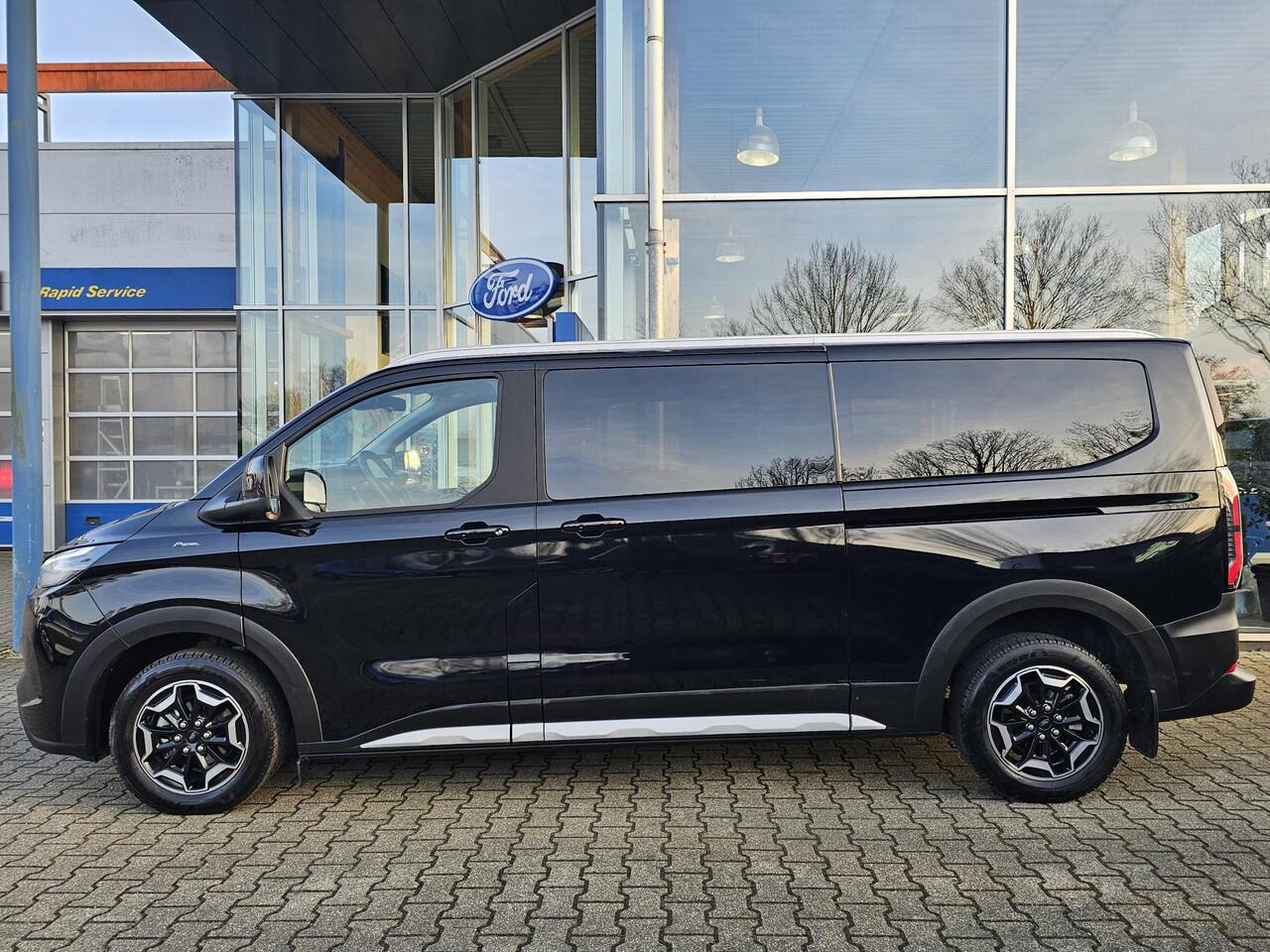 Ford TRANSIT CUSTOM Tourneo 340 2.5 PHEV L2H1 Active 233pk | Adaptieve Cruise | Stuurverwarming | 8 Pers | Prijs incl. BTW en BPM | Wegklapbare Trekhaak | Dubbele Schuifdeur | BLIS | B&O Audio | Verlengde Fabrieksgarantie tot 05-2029