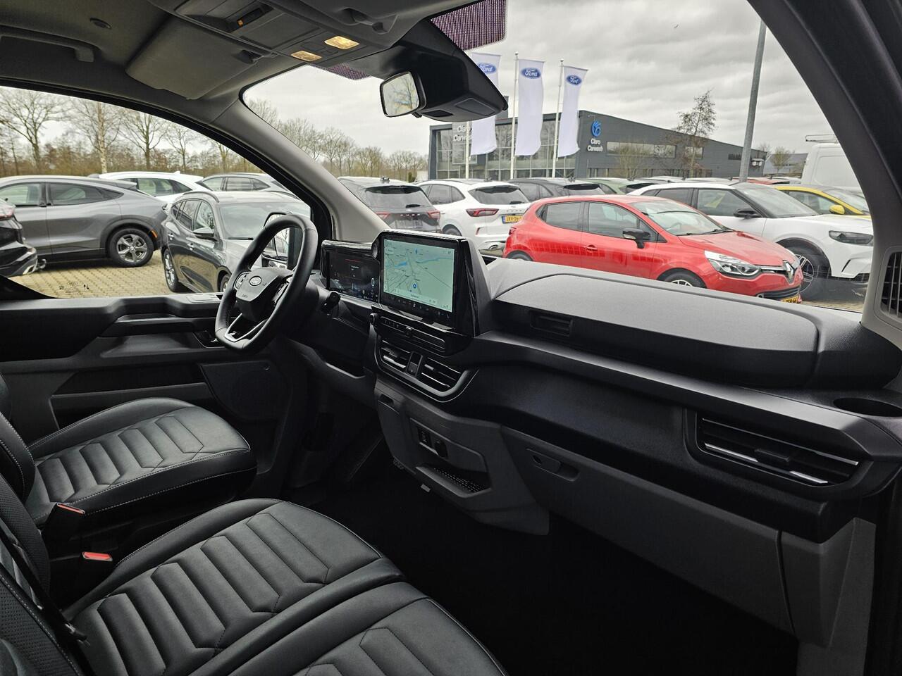 Ford TRANSIT CUSTOM Tourneo 340 2.5 PHEV L2H1 Titanium 233pk | 9pers | Vol Leder | Wegklapbare Trekhaak | Stuurverwarming | Prijs is incl. BTW BPM | Verlengde Fabrieksgarantie tot 05-2029