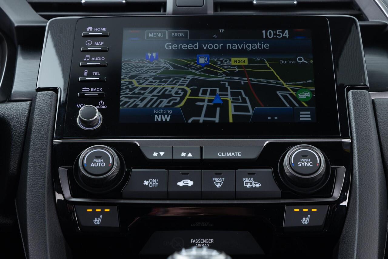 Honda CIVIC 1.0 i-VTEC Elegance | Adapaptive Cruise Control | Rijstrookbegeleiding | Parkeersensoren V+A | Full Led | Navigatie | Achteruitrijcamera | Stoelverwarming |