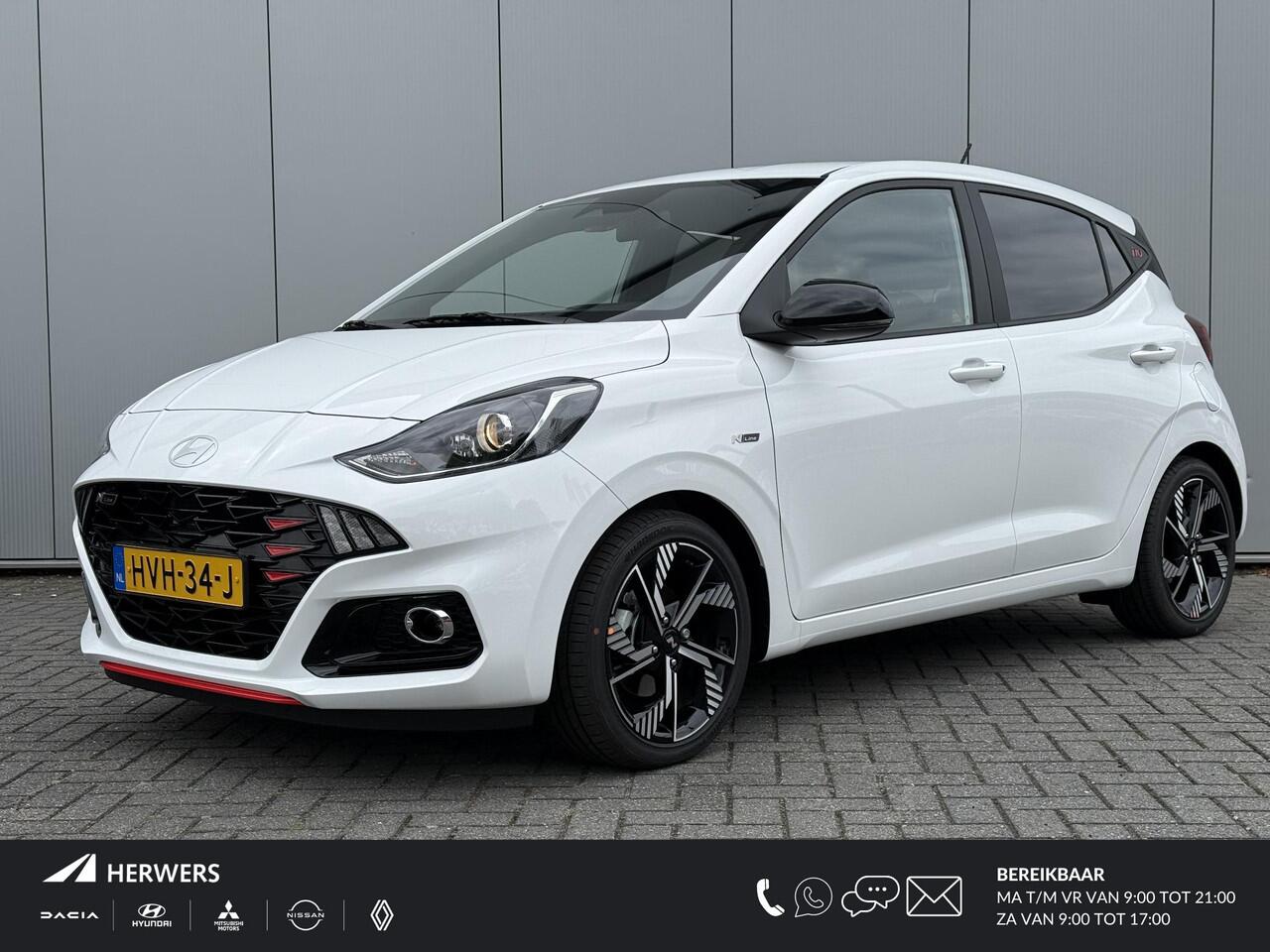 Hyundai I 10 1.0 T-GDI N Line 5-zits / 90 PK / Navigatie / Achteruitrijcamera / Climate & Cruise Control / Zwart Dakhemel / Stoel- & Stuurverwarming / Elek. Ramen Voor + Achter /