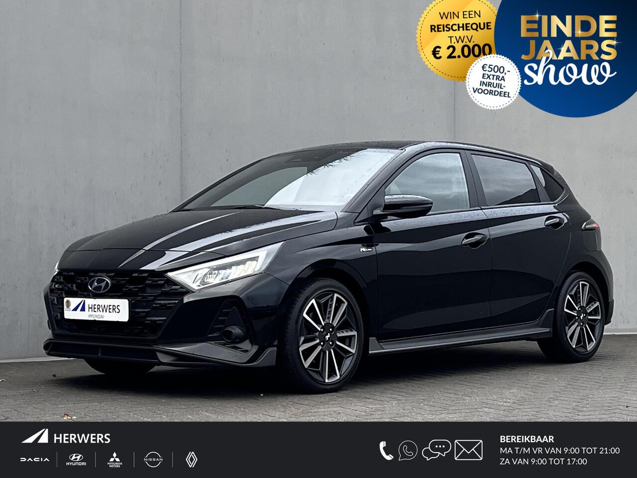 Hyundai I 20 1.0 T-GDI N Line 100 pk / Fabrieksgarantie tot 09-2027 / Navigatie / Apple Carplay Android / Stuur- en stoelverwarming / 17" LM wielen / Winterwielenset tegen meerprijs ¤ 499 /