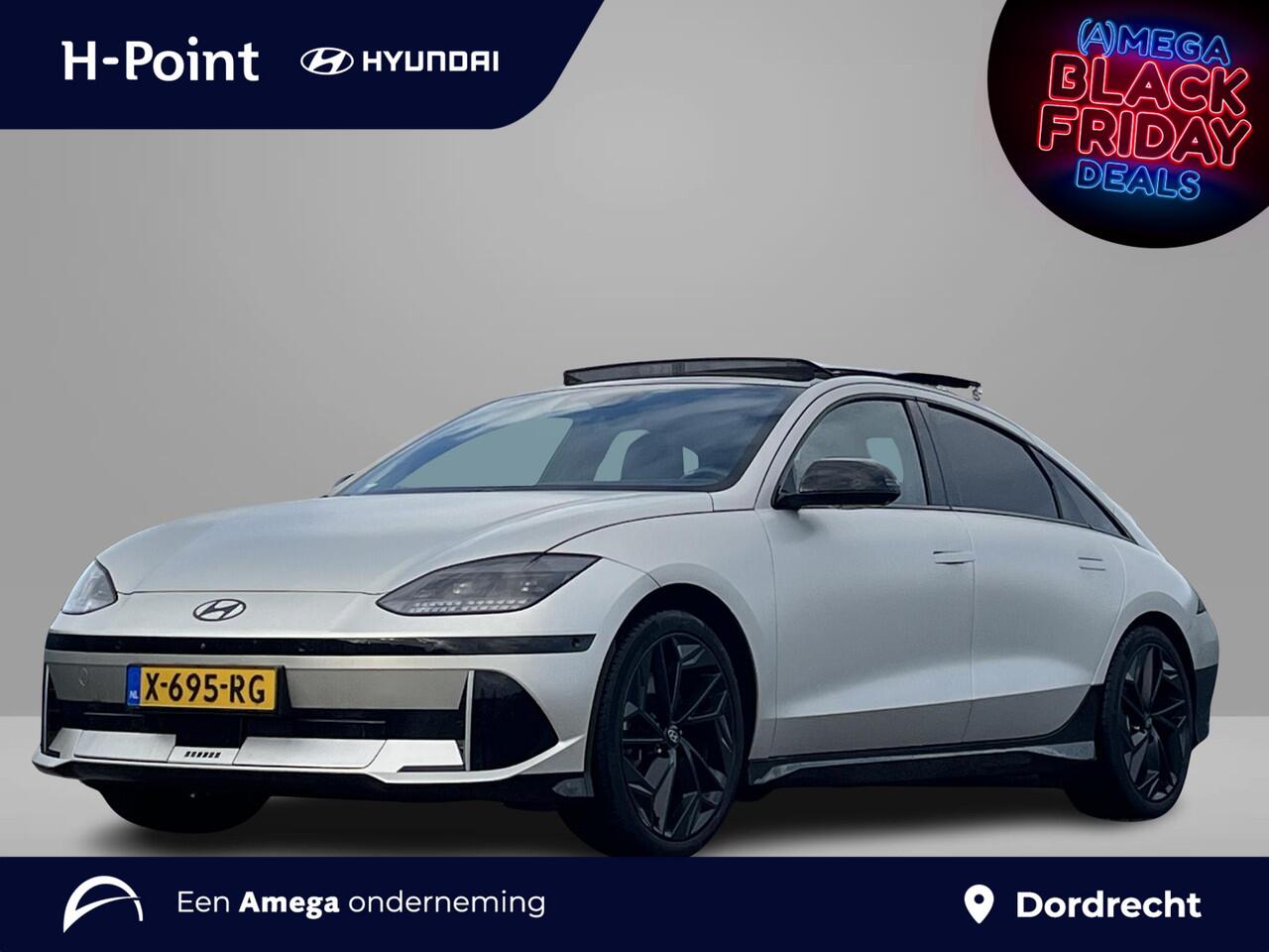 Hyundai IONIQ 6 First Edition AWD 77.4 kWh 325PK | Panorama schuifkanteldak | 800 V snellaadsysteem 10-80% in ca. 18 minuten | 20? lichtmetalen velgen & matzwarte designaccenten | BOSE premium audiosysteem | Premium interieur |