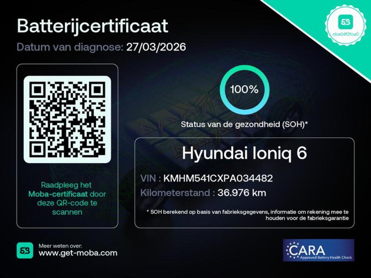 Hyundai IONIQ 6 Lounge AWD 77.4 kWh 325pk / SOH 100% / Fabrieksgarantie tot 03-2029 / Trekgewicht 1.500 kg / warmtepomp / CCS snellader / Rondomzicht camera / Head Up Display / Bose Audio Systeem / Stuur- en Stoelverwarming / Elektrische achterklep / Adaptief cruise co