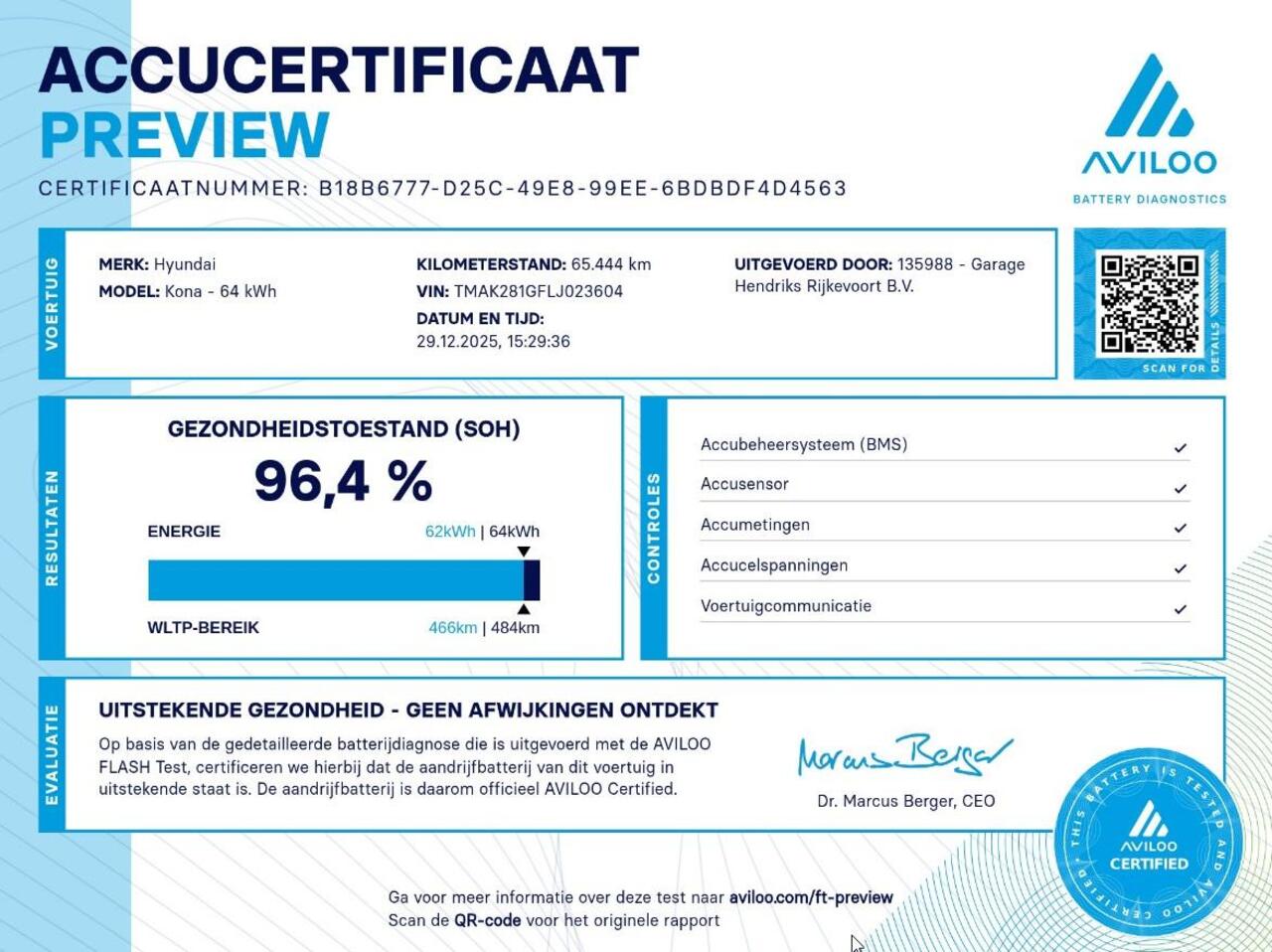 Hyundai Kona EV Comfort 64 kWh | SOH: 96,4% | 3-Fase | Lage kmstand | Warmtepomp | occasion
