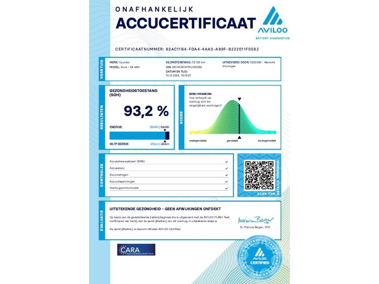 Hyundai Kona EV Limited Sky 64 kWh | SOH 93,2% | Nieuw Model! | Panoramadak | HUD | Parkeercamera | Cruise Control Adaptief | Stoelverwarming/ventilatie | Krell Audio | Keyless Entry/Go | Apple Carplay/Android Auto |