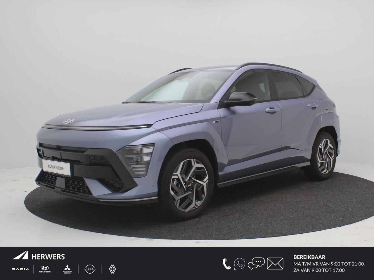 Hyundai Kona 1.6 GDI HEV N Line ¤3000,- inruilvoordeel / Rijklaarprijs / Modeljaar 2026 / Navigatie / Apple & Android auto / Stuurverwarming / Stoelverwarming Voor + Achter /