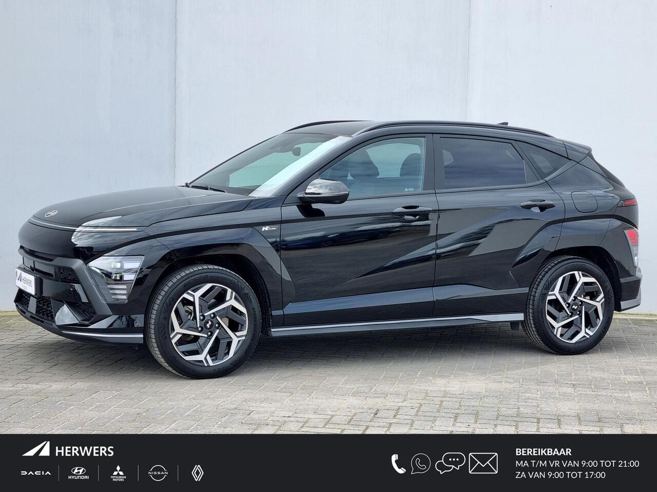 Hyundai Kona 1.6 GDI HEV N Line Automaat Fabrieksgarantie tot 11-2028 / Stoelverkoeling / Stuurverwarming / Stoelverwarming Voor + Achter / 360 Camera / Navigatie / Climate Control /