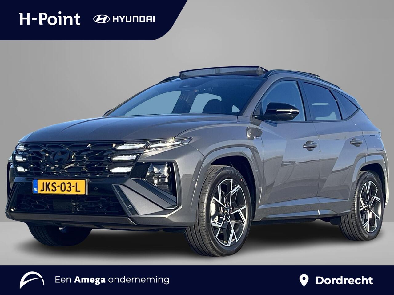 Hyundai TUCSON N Line Sky 1.6 T-GDI HEV 238pk | ¤5.500,- KORTING | MY26 | VERHOOGD VERMOGEN & TREKGEWICHT | SCHUIF/KANTELDAK | 360° CAMERA | ALCANTARA & STOELVERW. & VENTILATIE |