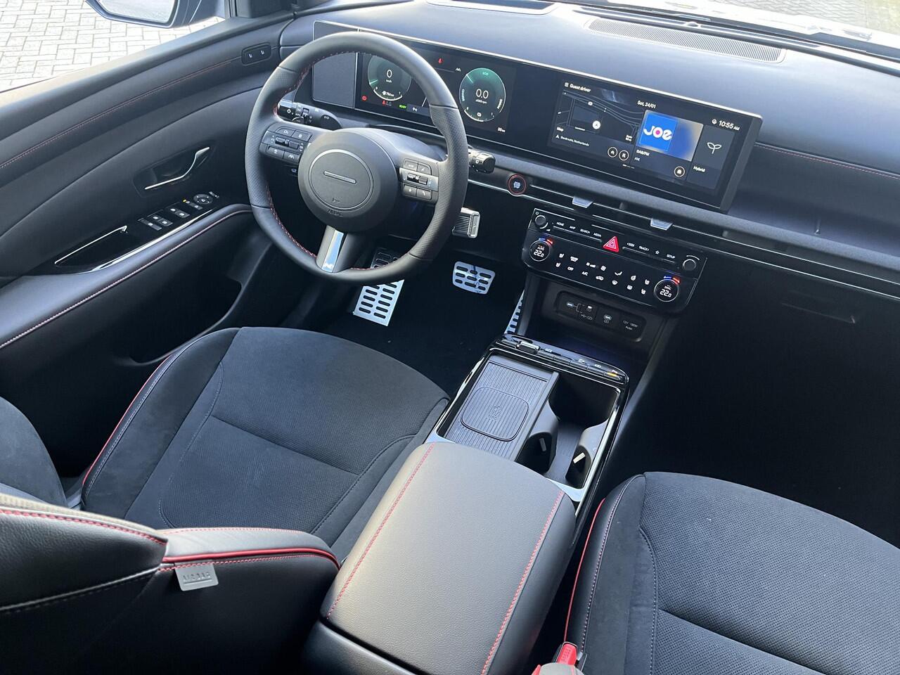 Hyundai TUCSON N Line Sky 1.6 T-GDI HEV 238pk | ¤5.500,- KORTING | MY26 | VERHOOGD VERMOGEN & TREKGEWICHT | SCHUIF/KANTELDAK | 360° CAMERA | ALCANTARA & STOELVERW. & VENTILATIE |