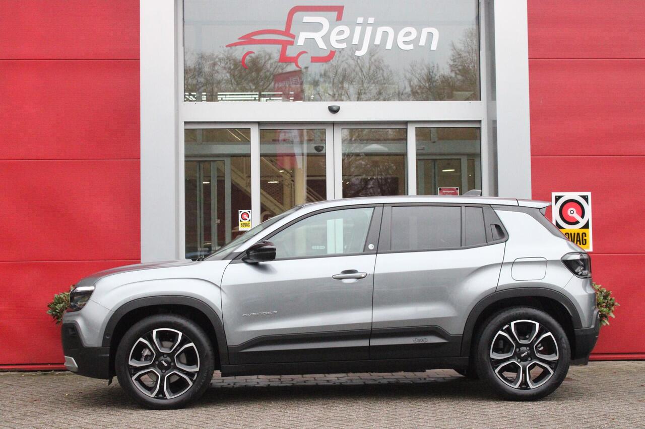 Jeep Avenger 1.2 110PK e-Hybrid SUMMIT | STOEL/VOORRUIT VERWARMING | DRAADLOZE APPLE CARPLAY/ANDROID AUTO | NAVIGATIE | ACHETRUITRIJ CAMERA | KEYLESS ENTRY/START | PARKEERSENSOREN VOOR EN ACHTER | ELEKTRISCH BEDIENBARE ACHTERKLEP | VERWARMBARE VOORRUIT/VOORSTOELEN | 1