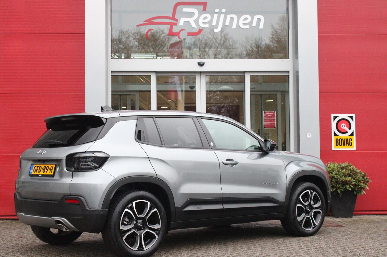 Jeep Avenger 1.2 110PK e-Hybrid SUMMIT | STOEL/VOORRUIT VERWARMING | DRAADLOZE APPLE CARPLAY/ANDROID AUTO | NAVIGATIE | ACHETRUITRIJ CAMERA | KEYLESS ENTRY/START | PARKEERSENSOREN VOOR EN ACHTER | ELEKTRISCH BEDIENBARE ACHTERKLEP | VERWARMBARE VOORRUIT/VOORSTOELEN | 1