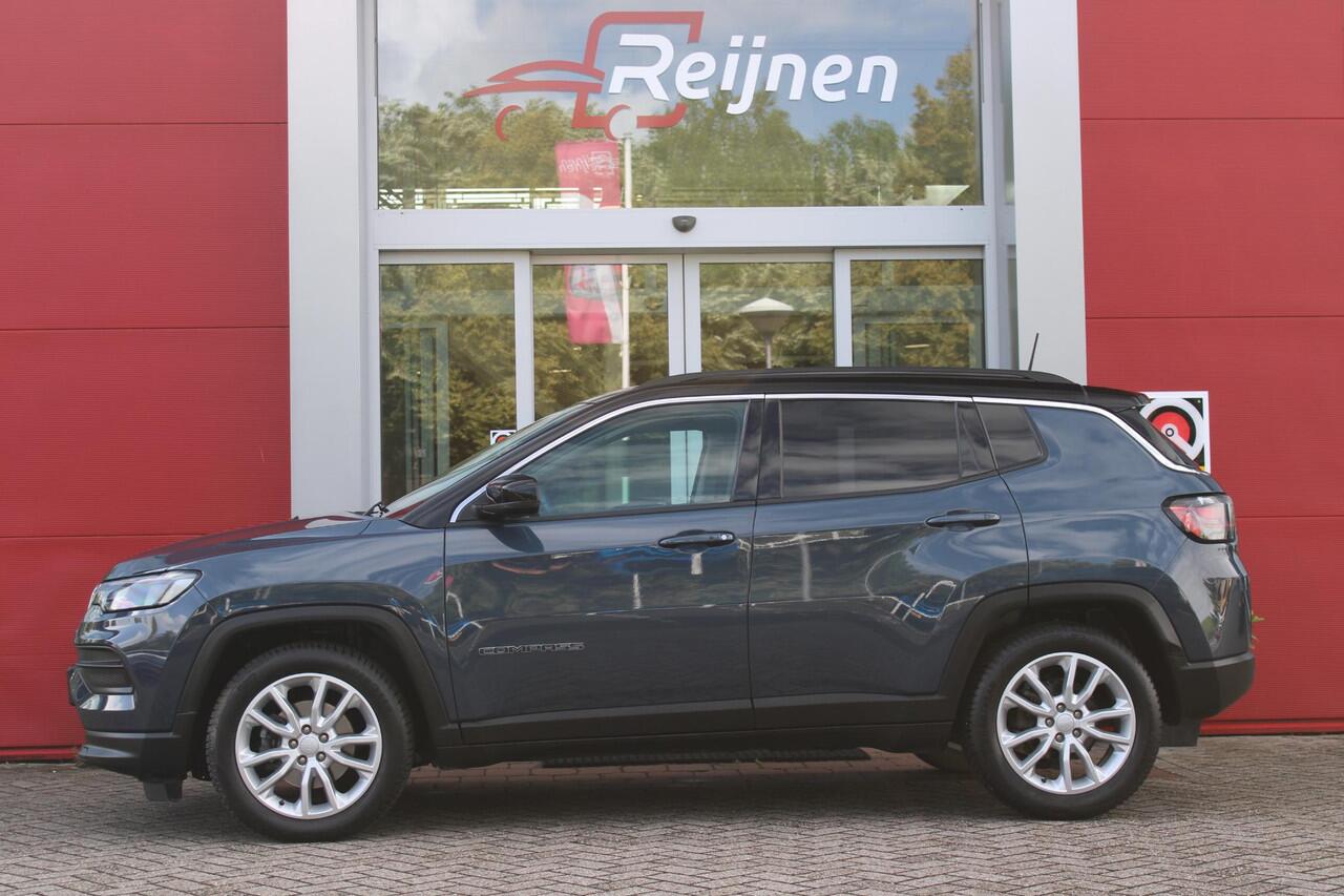 Jeep COMPASS 1.3T 150PK LONGITUDE AUTOMAAT | NAVIGATIE | ACHTERUITRIJCAMERA | PARKEERSENSOREN | APPLE CARPLAY / ANDROID AUTO | LICHTMETALEN VELGEN | LED KOPLAMPEN | LED MISTLAMPEN | ADAPTIVE CRUISE CONTROL | KEYLESS ENTRY / START | DRAADLOOS TELEFOONLADER | CLIMATE CO