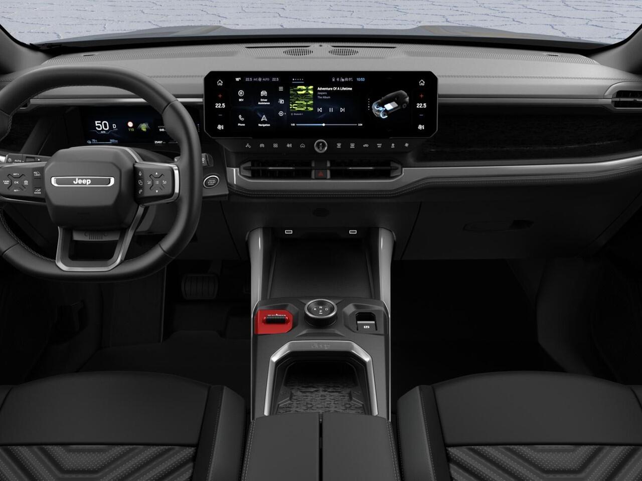 Jeep COMPASS First Edition 74 kWh | Adapt. Cruise | Camera | Carplay | 20" | Elektr. A-Klep | Navi | Winter Pack | Schuif/Kanteldak | Premium Pack | Conv. Pack | Warmtepomp