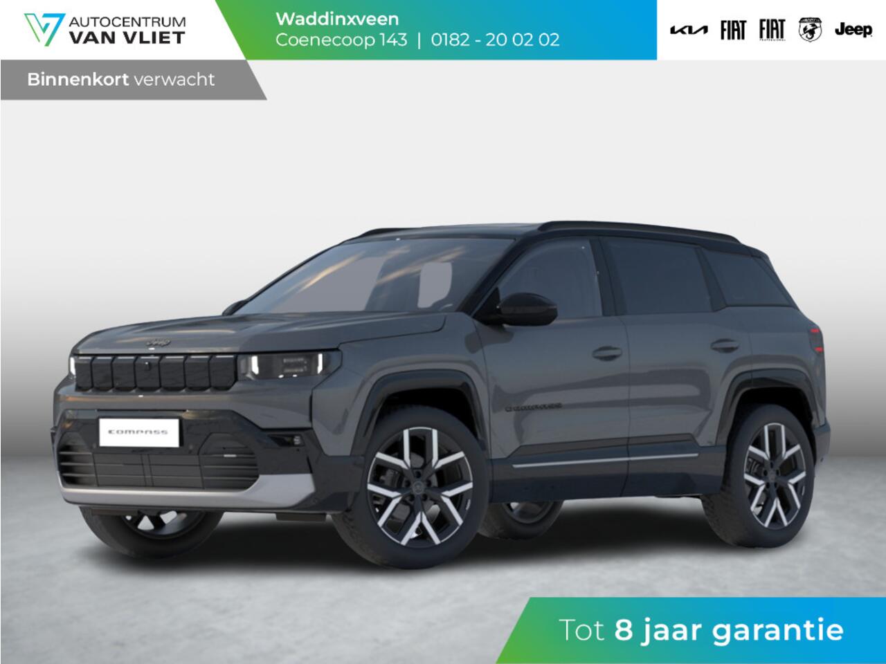 Jeep COMPASS First Edition 74 kWh | Adapt. Cruise | Camera | Carplay | 20" | Elektr. A-Klep | Navi | Winter Pack | Schuif/Kanteldak | Premium Pack | Conv. Pack | Warmtepomp