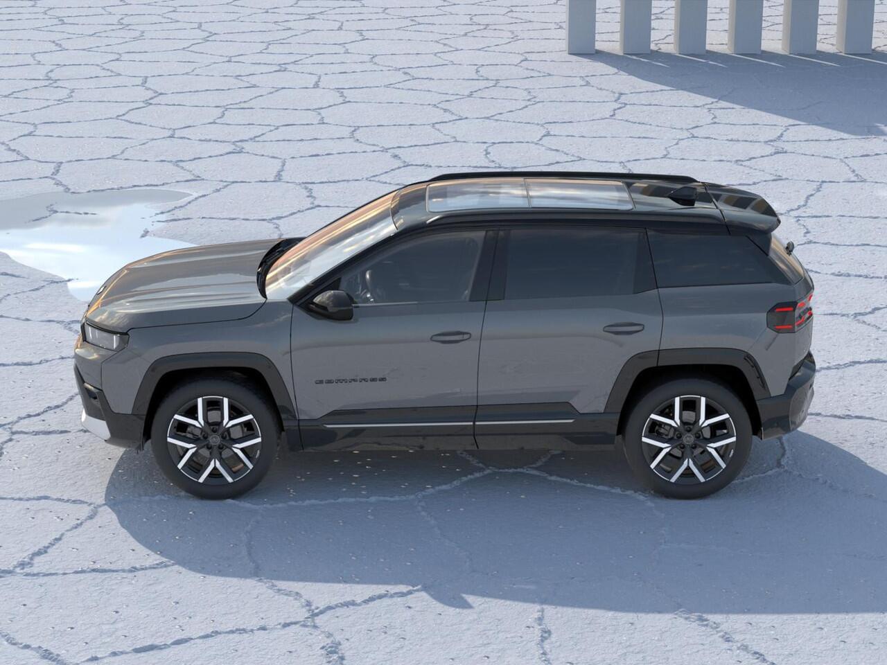 Jeep COMPASS First Edition 74 kWh | Adapt. Cruise | Camera | Carplay | 20" | Elektr. A-Klep | Navi | Winter Pack | Schuif/Kanteldak | Premium Pack | Conv. Pack | Warmtepomp