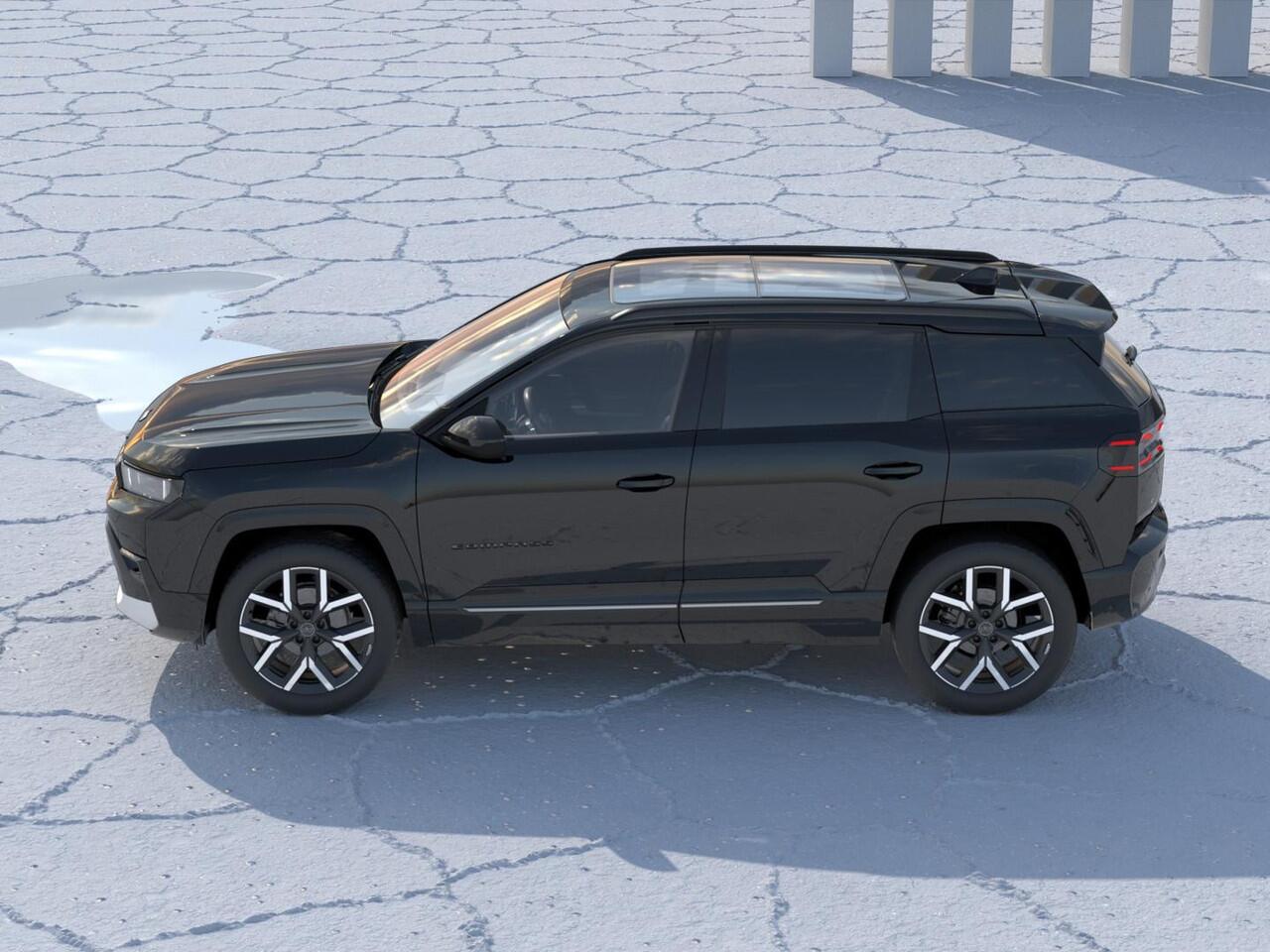 Jeep COMPASS First Edition 74 kWh | Adapt. Cruise | Camera | Carplay | 20" | Elektr. A-Klep | Navi | Winter Pack | Schuif/Kanteldak | Premium Pack | Conv. Pack | Warmtepomp