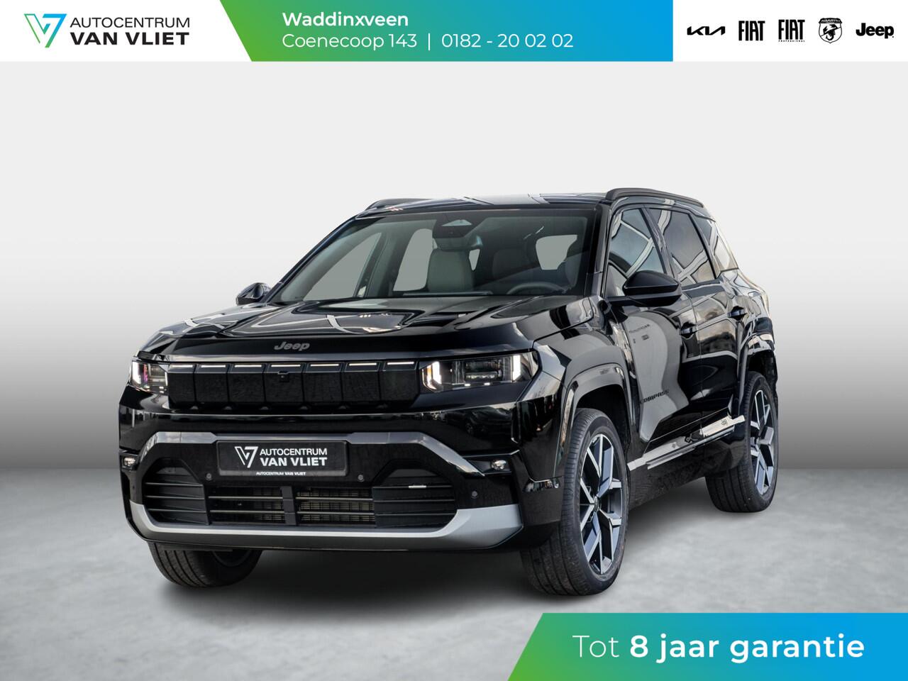 Jeep COMPASS First Edition 74 kWh | Adapt. Cruise | Camera | Carplay | 20" | Elektr. A-Klep | Navi | Winter Pack | Schuif/Kanteldak | Premium Pack | Conv. Pack | Warmtepomp