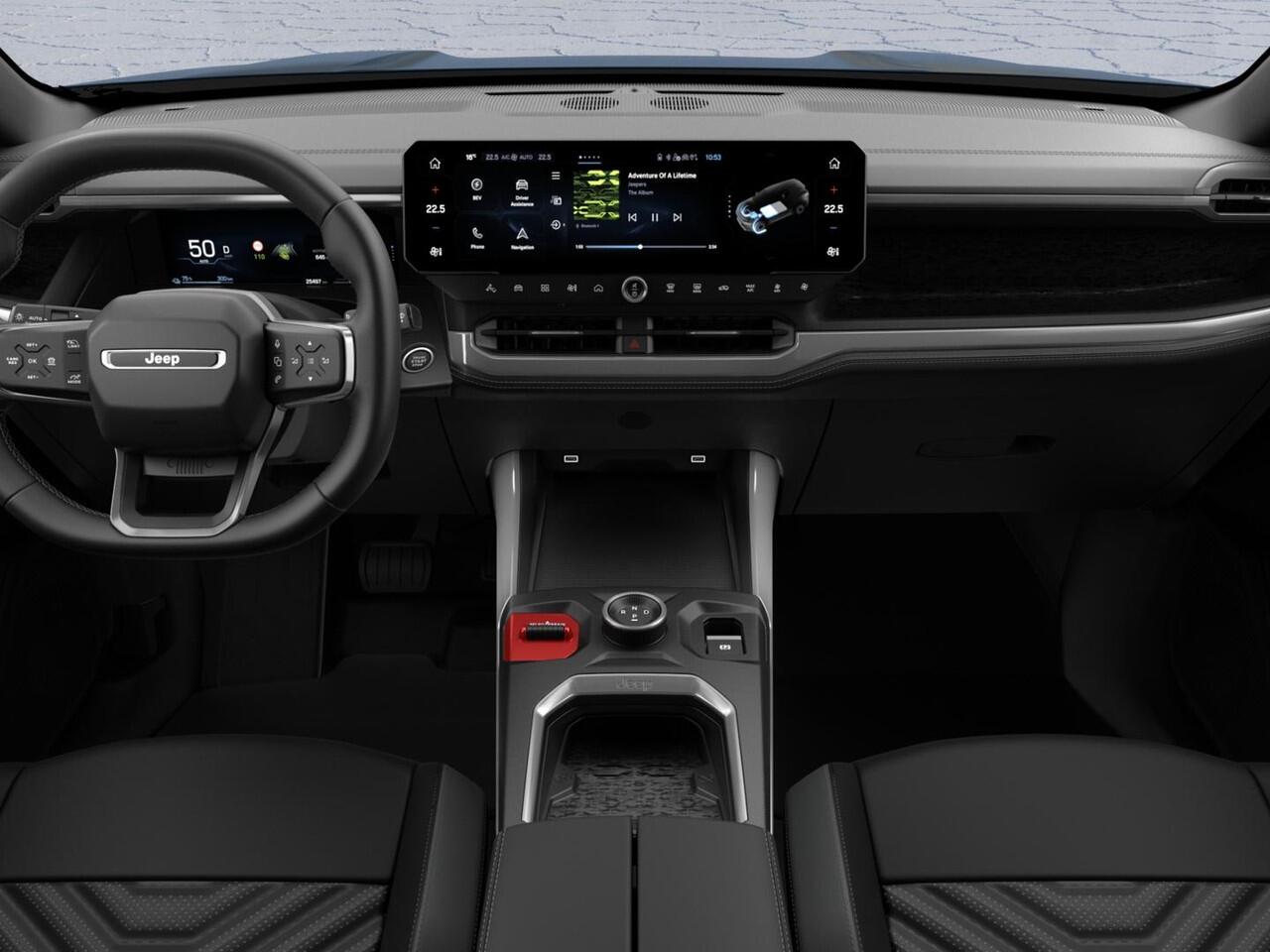 Jeep COMPASS First Edition 74 kWh | Adapt. Cruise | Camera | Carplay | 20" | Elektr. A-Klep | Navi | Winter Pack | Schuif/Kanteldak | Premium Pack | Conv. Pack | Warmtepomp