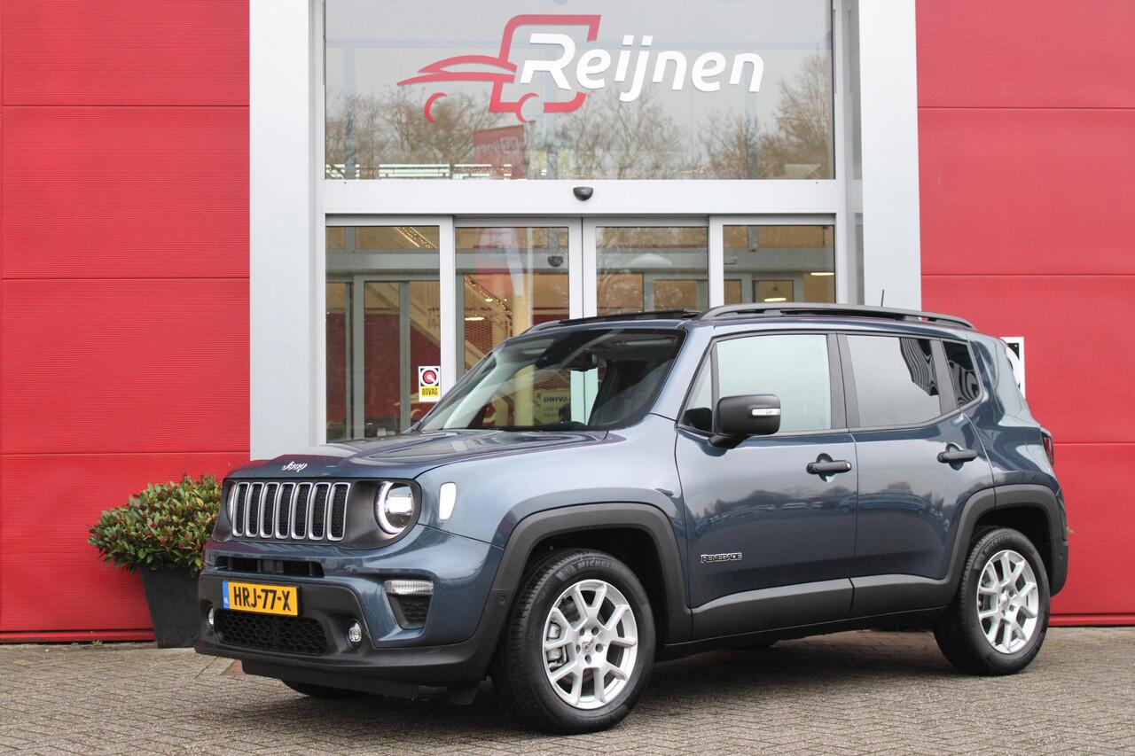 Jeep RENEGADE 1.5T 140PK e-Hybrid | PANORAMISCH SCHUIF/KANTEL DAK | DRAADLOZE APPLE CARPLAY/ANDROID AUTO | FULL LED KOPLAMPEN | DODEHOEK DETECTIE | ADAPTIVE CRUISE CONTROL | LICHTMETALEN VELGEN 17" | ACHTERUITRIJ CAMERA | DAB+ RADIO | NAVIGATIE | PARKEERSENSOREN VOOR +