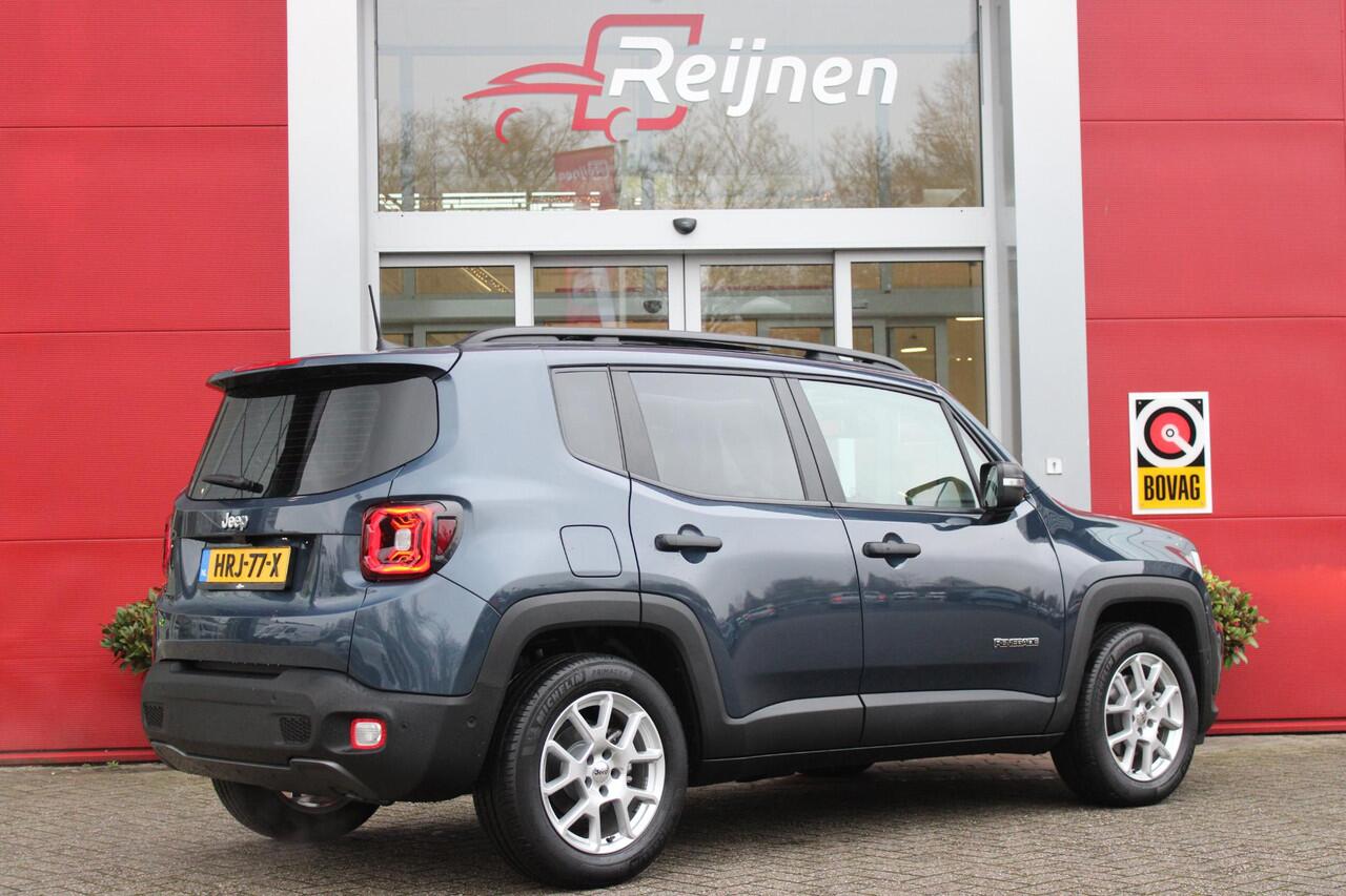 Jeep RENEGADE 1.5T 140PK e-Hybrid | PANORAMISCH SCHUIF/KANTEL DAK | DRAADLOZE APPLE CARPLAY/ANDROID AUTO | FULL LED KOPLAMPEN | DODEHOEK DETECTIE | ADAPTIVE CRUISE CONTROL | LICHTMETALEN VELGEN 17" | ACHTERUITRIJ CAMERA | DAB+ RADIO | NAVIGATIE | PARKEERSENSOREN VOOR +