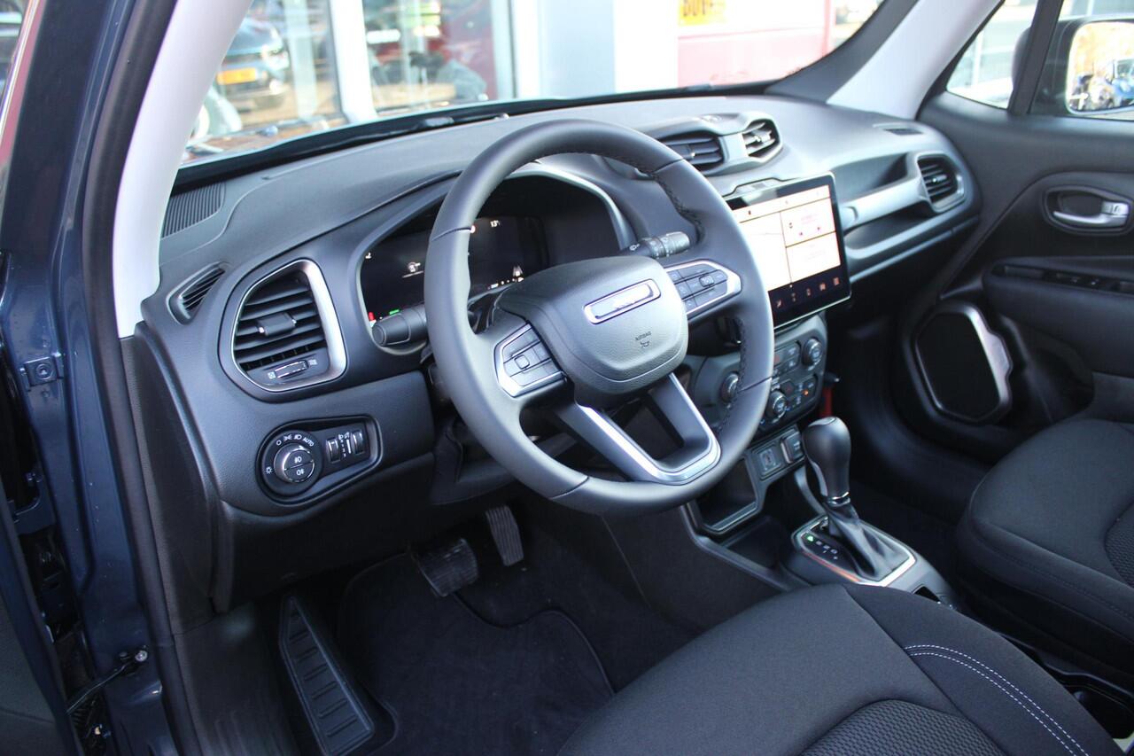 Jeep RENEGADE 1.5T 140PK e-Hybrid | PANORAMISCH SCHUIF/KANTEL DAK | DRAADLOZE APPLE CARPLAY/ANDROID AUTO | FULL LED KOPLAMPEN | DODEHOEK DETECTIE | ADAPTIVE CRUISE CONTROL | LICHTMETALEN VELGEN 17" | ACHTERUITRIJ CAMERA | DAB+ RADIO | NAVIGATIE | PARKEERSENSOREN VOOR +