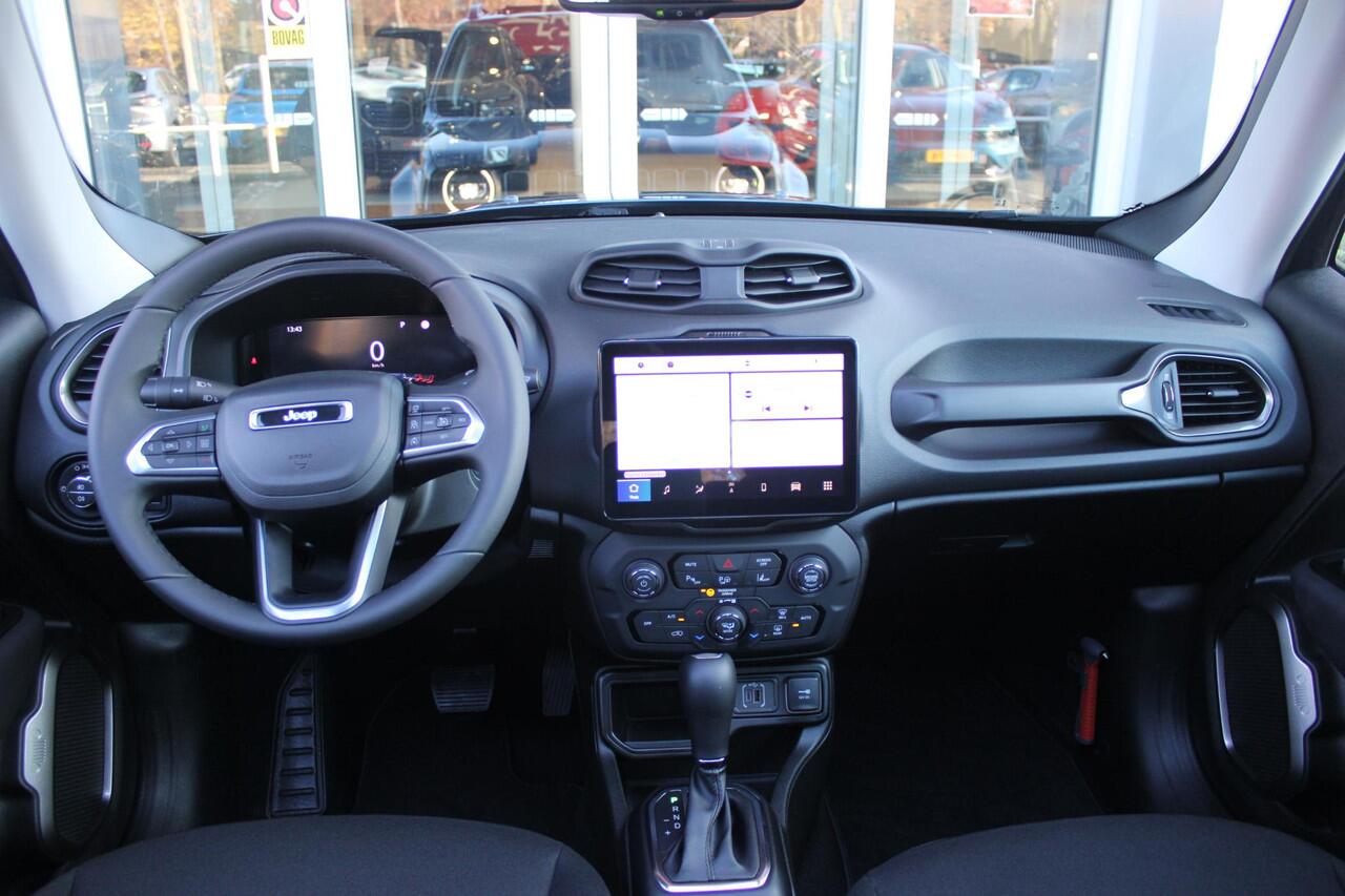Jeep RENEGADE 1.5T 140PK e-Hybrid | PANORAMISCH SCHUIF/KANTEL DAK | DRAADLOZE APPLE CARPLAY/ANDROID AUTO | FULL LED KOPLAMPEN | DODEHOEK DETECTIE | ADAPTIVE CRUISE CONTROL | LICHTMETALEN VELGEN 17" | ACHTERUITRIJ CAMERA | DAB+ RADIO | NAVIGATIE | PARKEERSENSOREN VOOR +