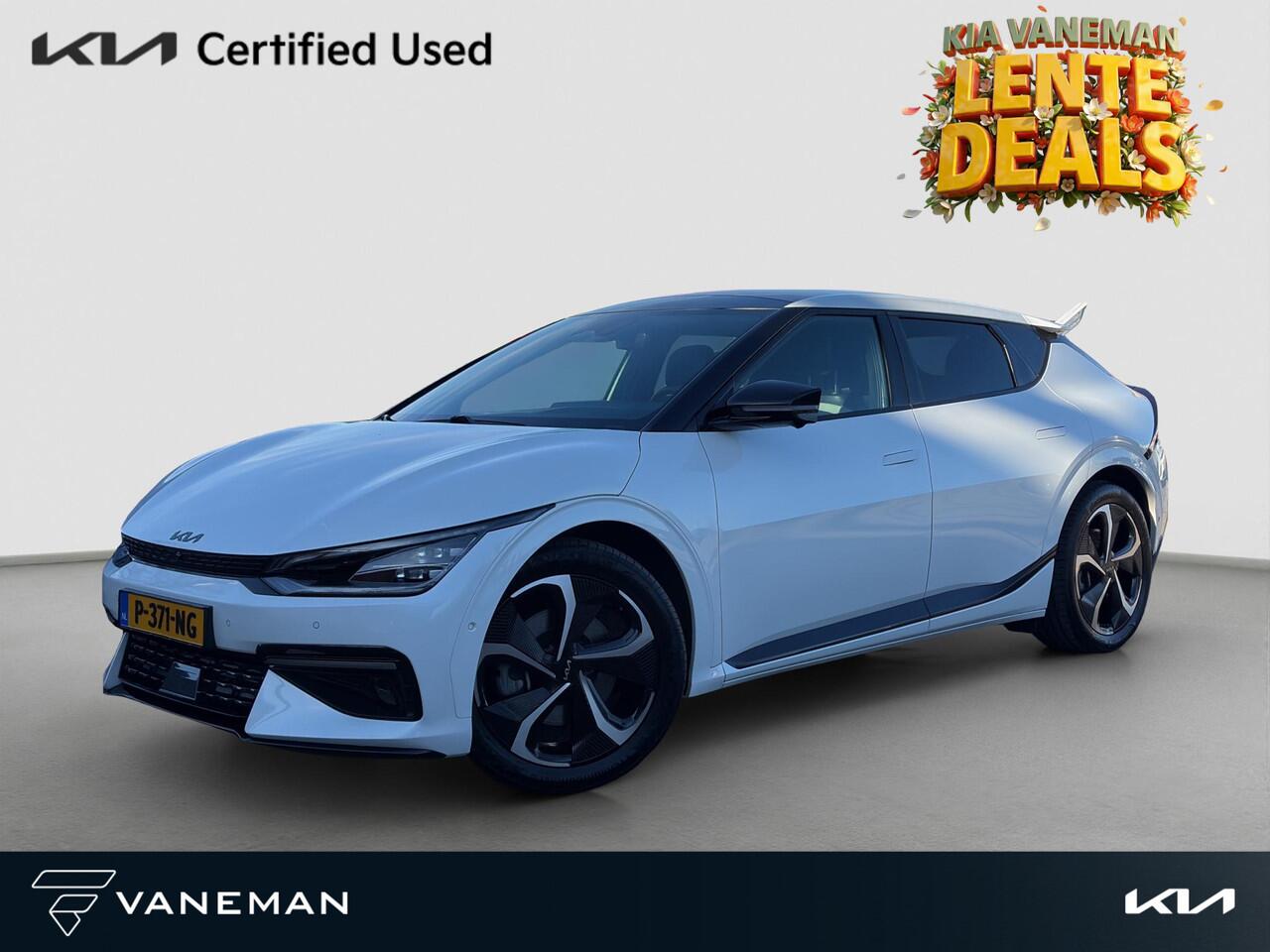 KIA EV6 GT-Line AWD 77.4 kWh Pano | HUD | MeridianSound | 360-Camera | Alcantara/Leder | Memory Seats | Stoelverkoeling | Apple Carplay & Android Auto | SOH 100%