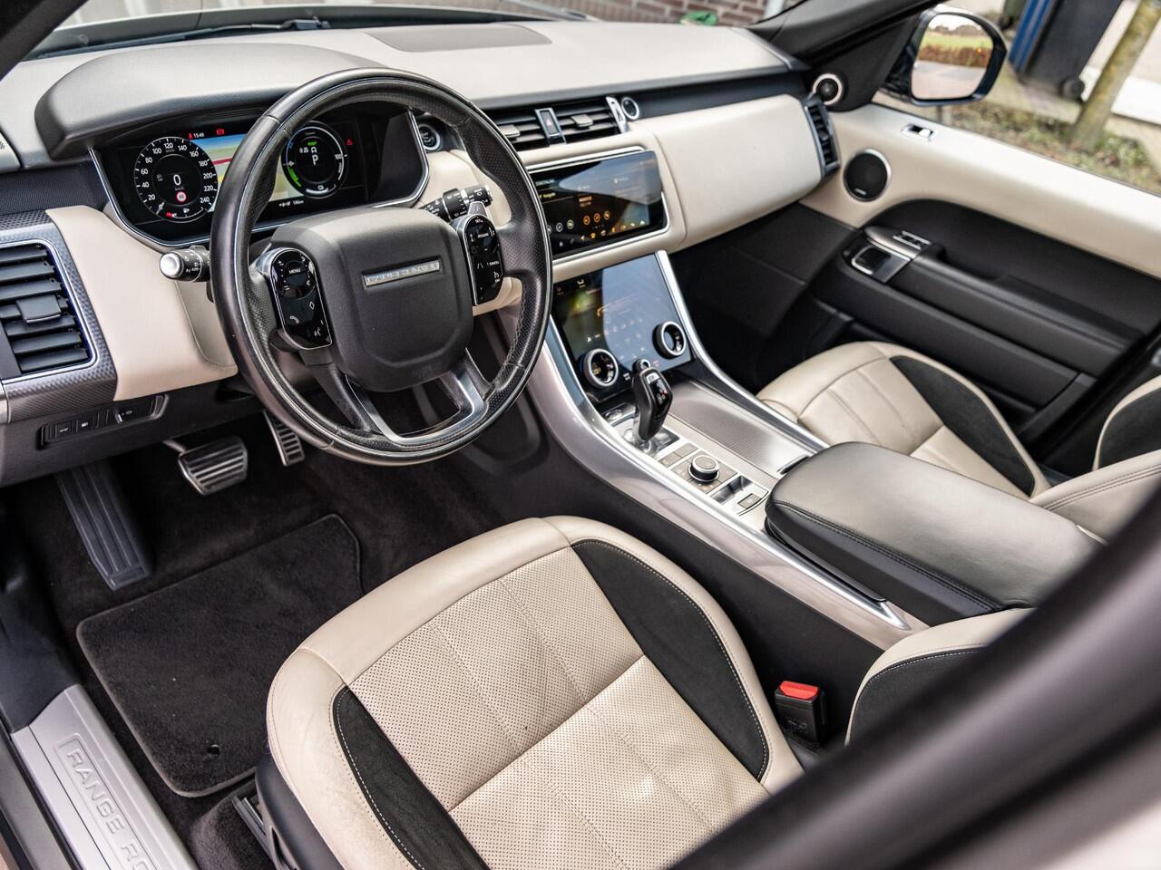 Land Rover RANGE ROVER SPORT 2.0 Si4 HSE P400e Dynamic MY21 | Panodak | Meridian Surround | Volleder | Matrix LED | CarPlay | LaneAssist | Adap Cruise | Camera | Black pack | Luchtvering | Memory | Etc.. JLR- dealer onderhouden