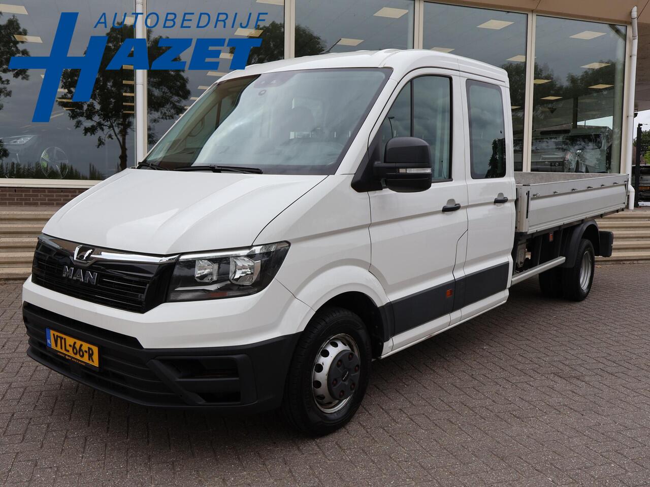 MAN TGE 50 2.0 TDI 177 PK DSG AUT. D.C. DUBBEL LUCHT 7-PERS. OPEN LAADBAK + 3500 KG TREKHAAK | STANDKACHEL