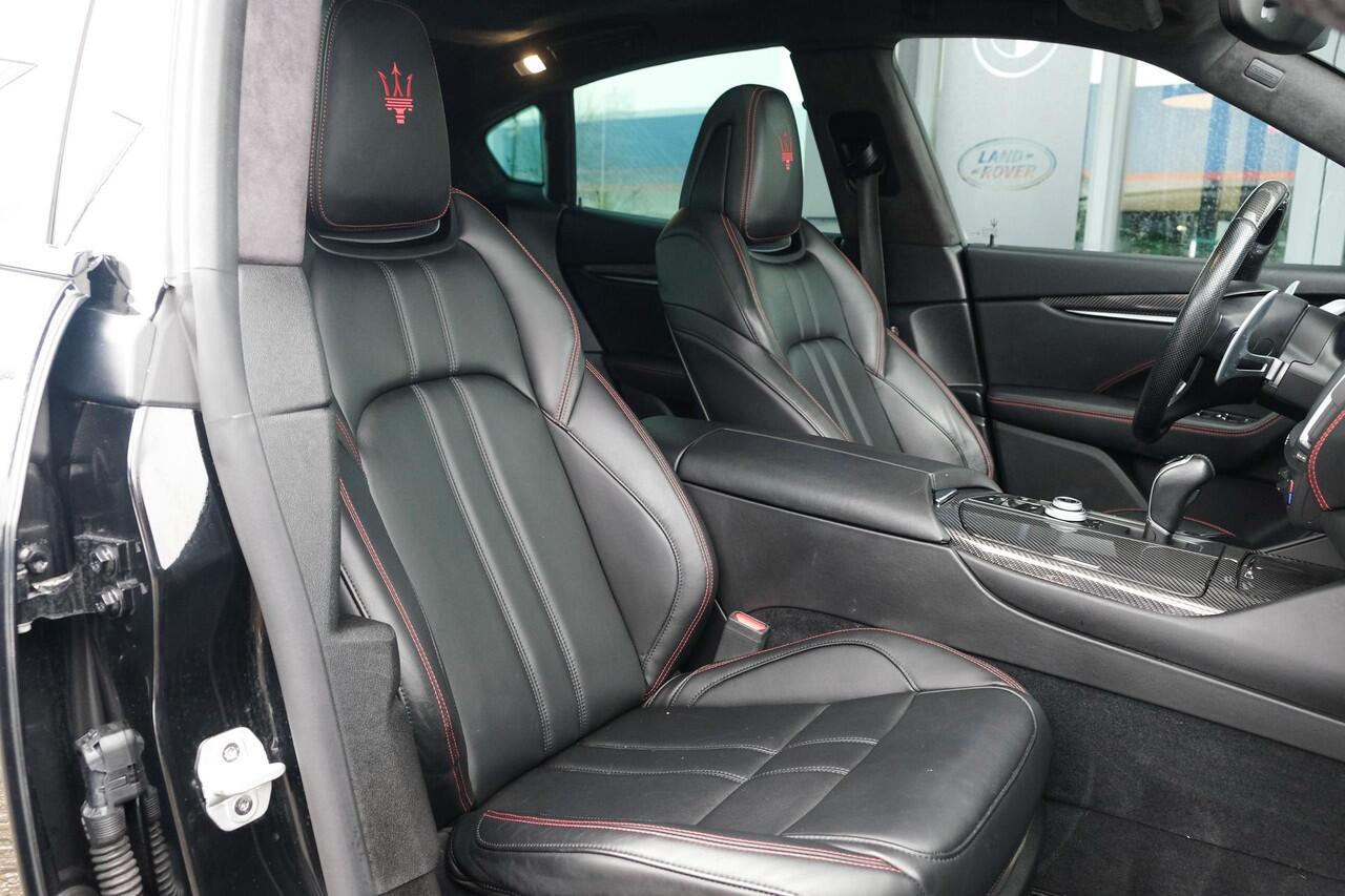Maserati Levante Gransport 3.0 V6 D 275pk Panoramadak Schaalstoelen VOL!!! Carbon pakket NLauto 21" LMV Stoelkoeling Luchtvering