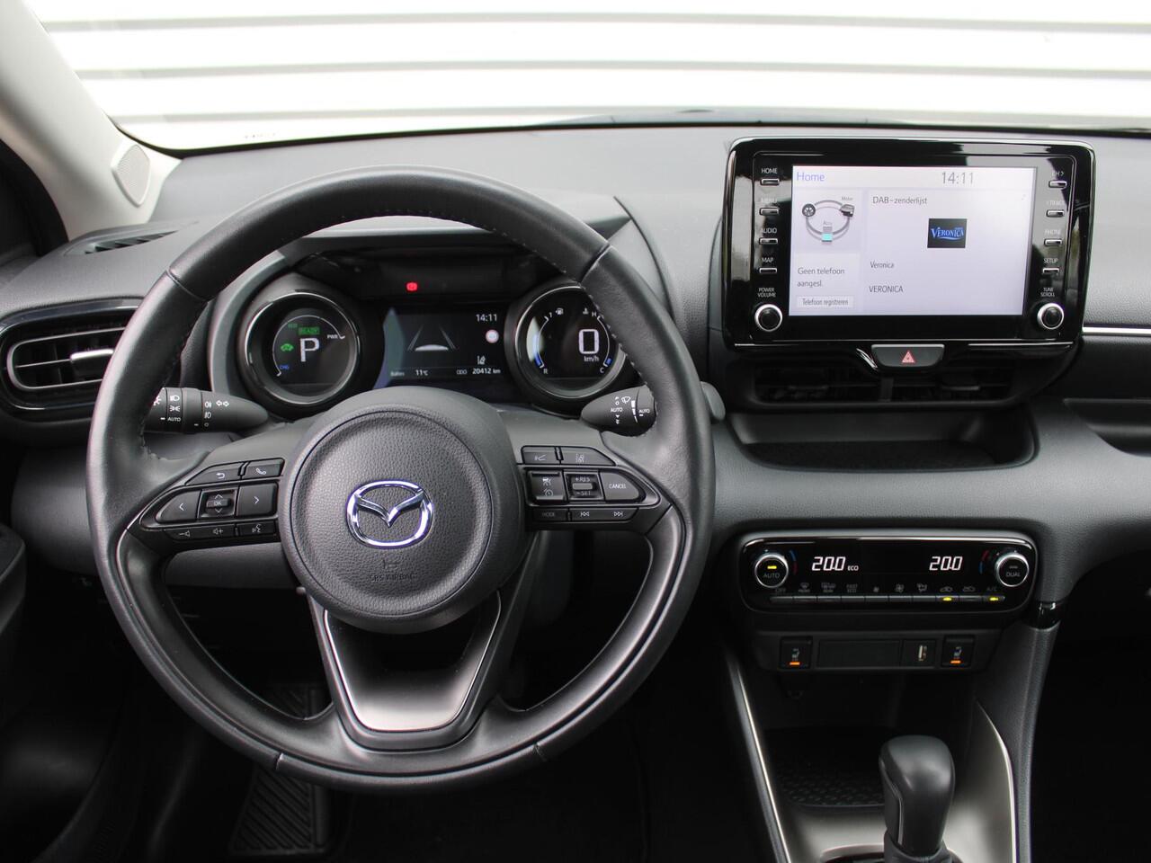 Mazda 2 Hybrid 1.5 Agile | Comfort pakket | Trekhaak | CarPlay | Camera | Stuur-/stoelverwarming | Cruise adapt. | 15" LM |