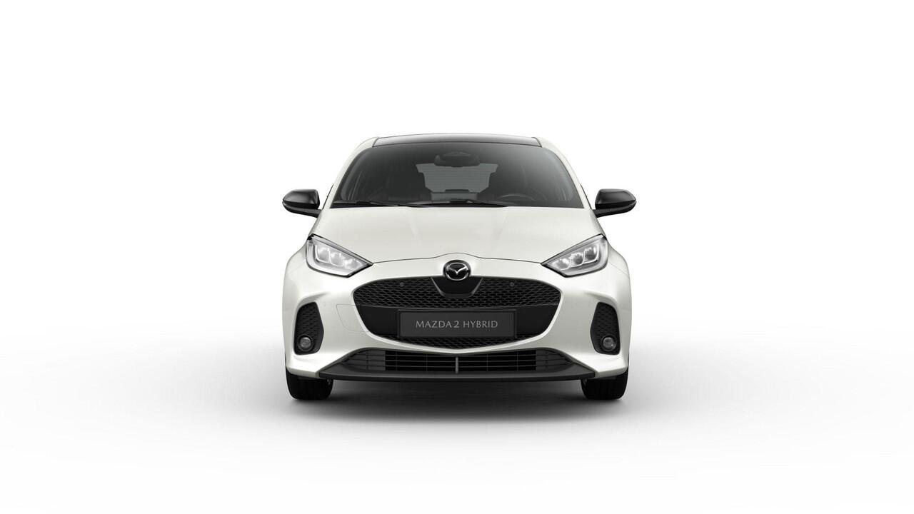 Mazda 2 Hybrid 1.5 Homura Plus / Northern White Pearl / Sportief zwart kunstleder