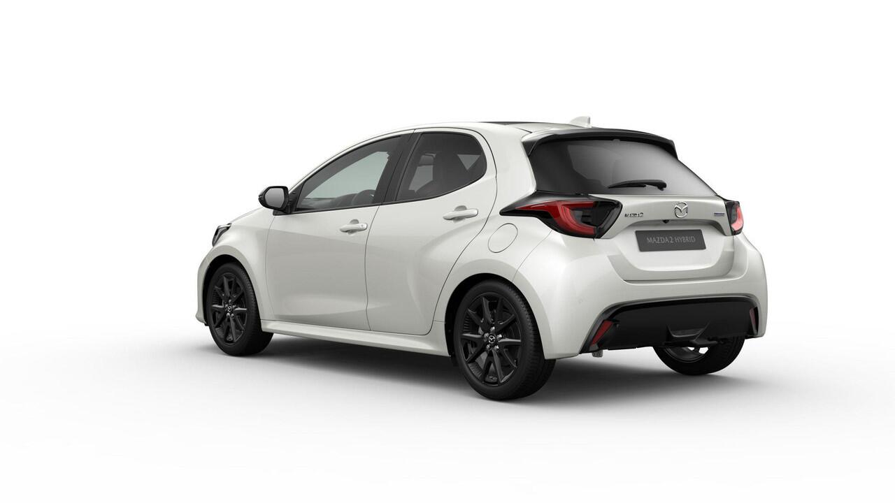 Mazda 2 Hybrid 1.5 Homura Plus / Northern White Pearl / Sportief zwart kunstleder