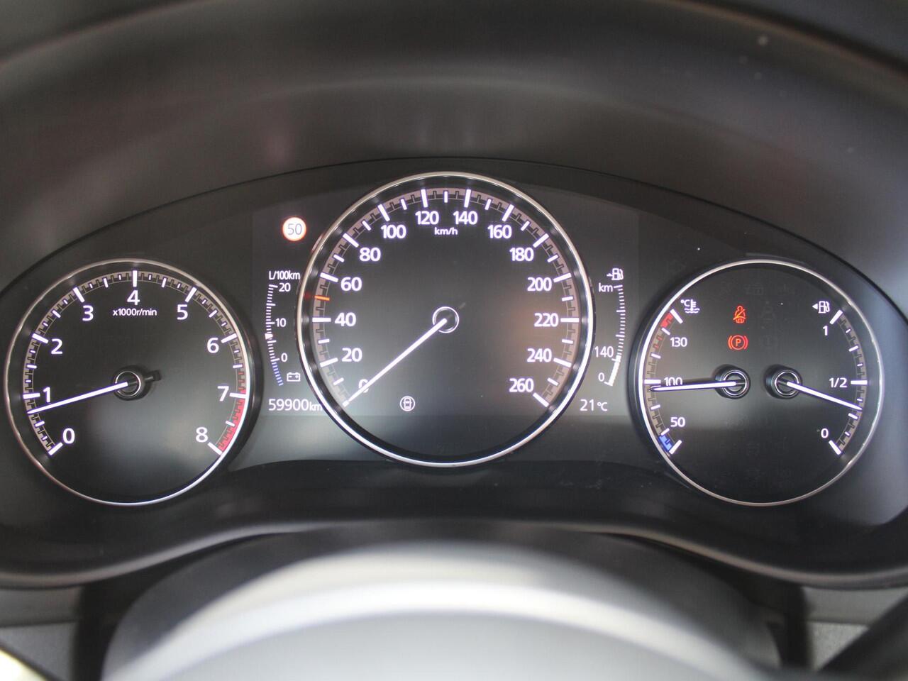 Mazda 3 2.0 e-SkyActiv-G M Hybrid 122 Comfort | Stuur-/stoelverwarming | Camera | Cruise adapt. | Clima | 16" LM | HUD | LED | Dodehoek detectie |