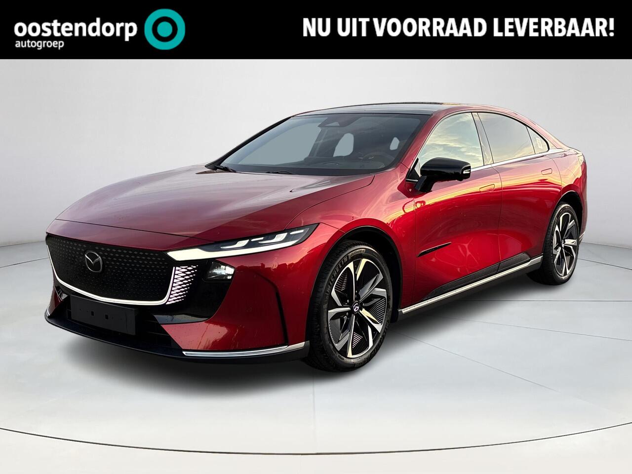 Mazda 6 6e Takumi Long Range 80 kWh | Dit jaar nog rijden 17% bijtelling | Zwart leder | 360 Camera | Geheugenstoelen | Panorama Dak | Headupdisplay | Adaptieve Cruise control | Sony premium audio | Dodehoeksensoren |