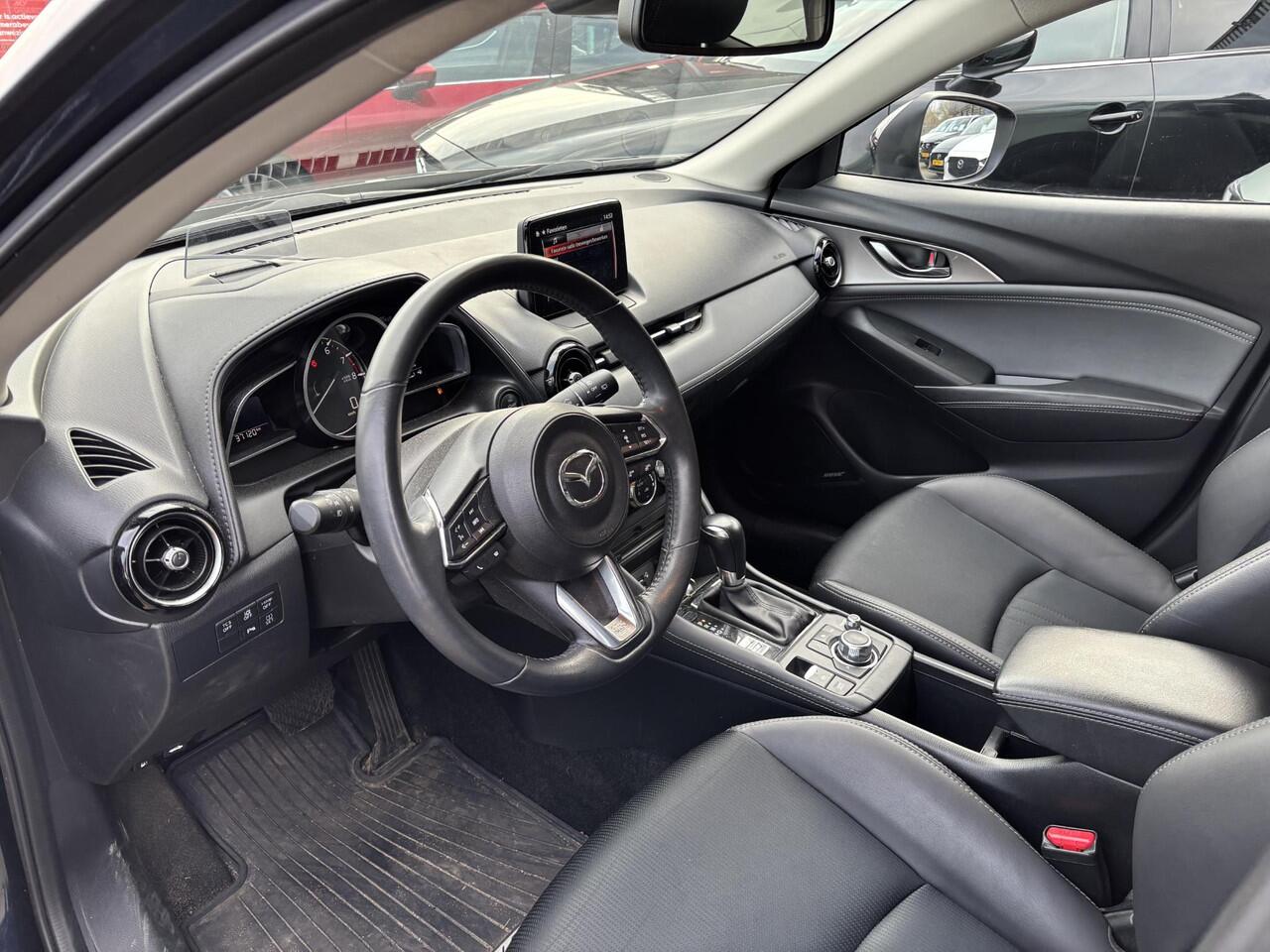 Mazda CX-3 2.0 SkyActiv-G 120 GT-M , Automaat, Trekhaak, Adap.Cruise, Half Leder, Bose, Navi, Apple Carplay, Camera, PDC, Stuur/Stoelverwarming, LMV 18 Inch