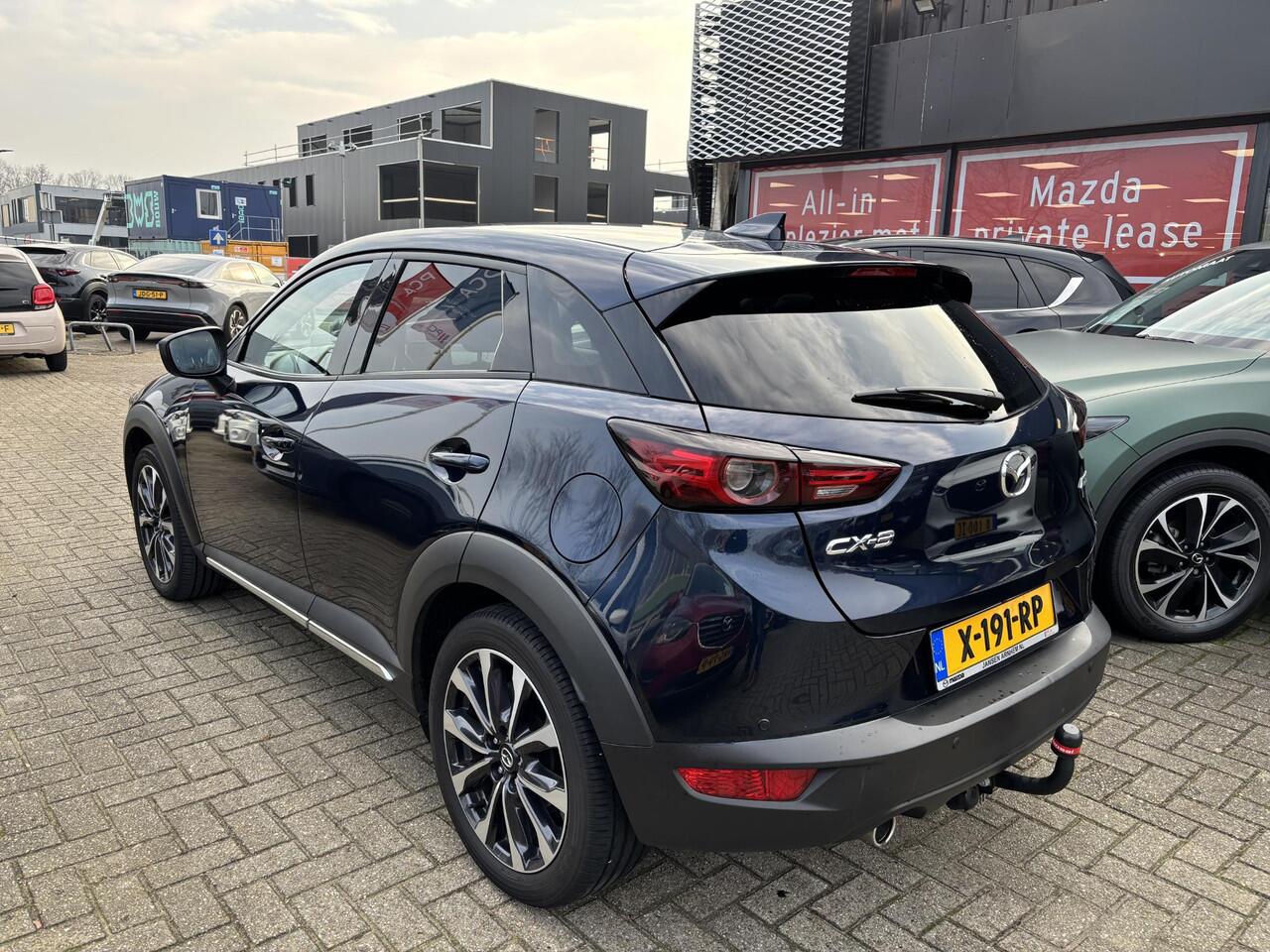 Mazda CX-3 2.0 SkyActiv-G 120 GT-M , Automaat, Trekhaak, Adap.Cruise, Half Leder, Bose, Navi, Apple Carplay, Camera, PDC, Stuur/Stoelverwarming, LMV 18 Inch