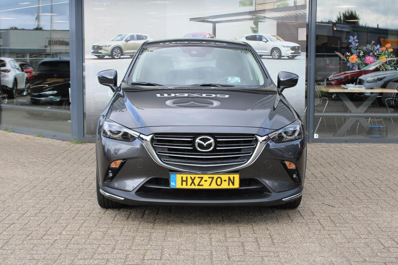 Mazda CX-3 2.0 SkyActiv-G 121 Luxury , Automaat, Half Leder, Navi, HUD, Clima, Cruise, Camera, PDC, Apple Carplay, LMV 18 Inch, Stoelverwarming