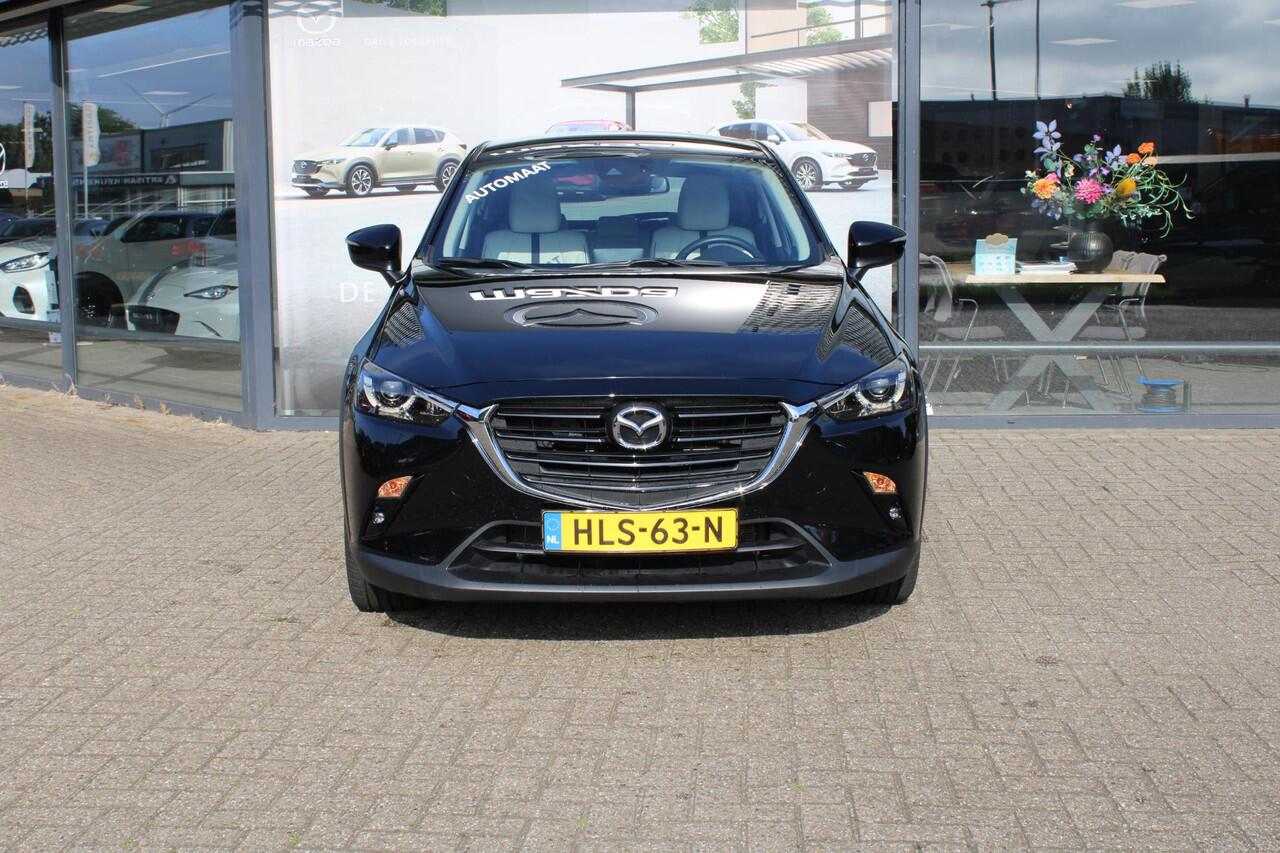 Mazda CX-3 2.0 SkyActiv-G 121 Luxury , Automaat, Wit Leder, Navi, Apple Carplay, Clima, Cruise, LMV 18 Inch, Stoelverwarming