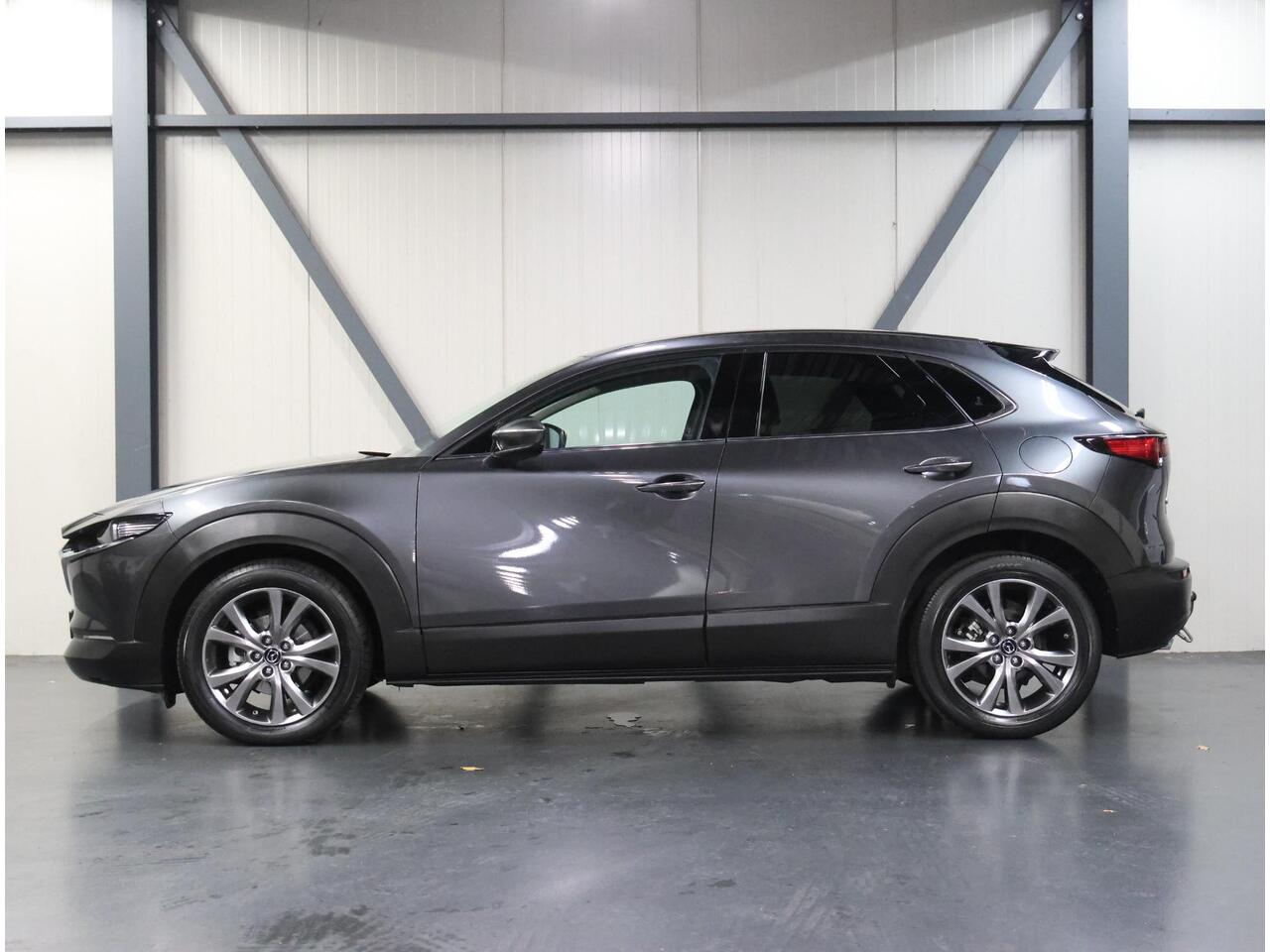 Mazda CX-30 186PK M Hybrid Luxury | 1ste eigenaar | AppleCarPlay/AndroidAuto | Armsteun | Head-Up Display | Navigatie | Stoel/StuurVerwarmd | Trekhaak | Camera | BOSE Sound | LEER | Dodehoekdetectie | Isofix | Privacy Glass | Electrische achterklep |