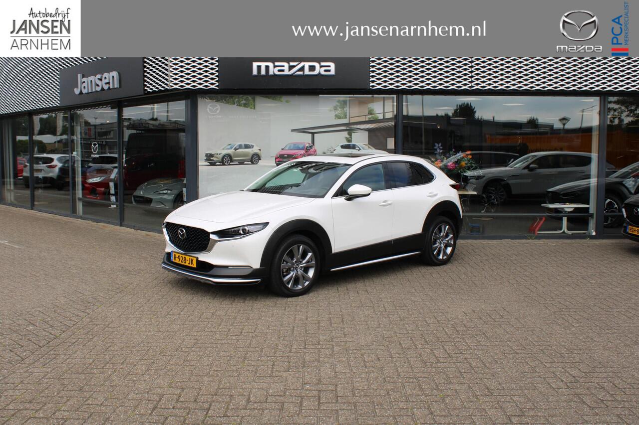 Mazda CX-30 2.0 e-SkyActiv-X186 M Hybrid Luxury , Automaat, Trekhaak, Schuifdak, Aero Pakket, Leder, Adap.Cruise, Bose, LMV 18 Inch, HUD, Stuur/Stoelverwarming