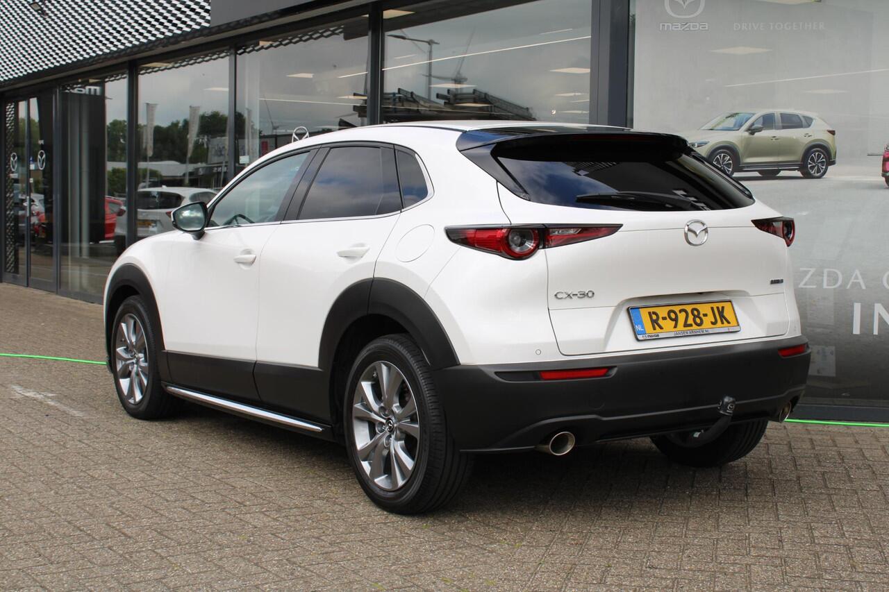 Mazda CX-30 2.0 e-SkyActiv-X186 M Hybrid Luxury , Automaat, Trekhaak, Schuifdak, Aero Pakket, Leder, Adap.Cruise, Bose, LMV 18 Inch, HUD, Stuur/Stoelverwarming