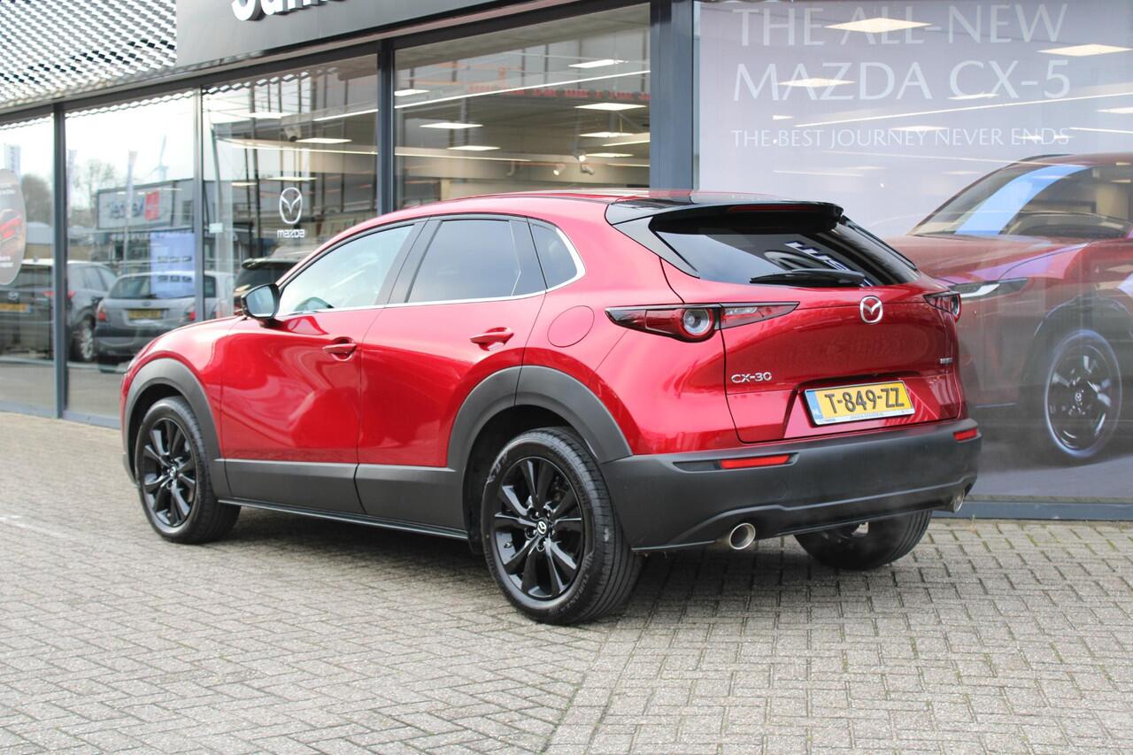 Mazda CX-30 2.0 e-SkyActiv-X186 M Hybrid Homura , Clima, LMV 18 Inch, Stoelverwarming, Navi, Apple Carplay, HUD, PDC, Camera, Elektrische klep, Adap. Cruise, Stoffen bekleding