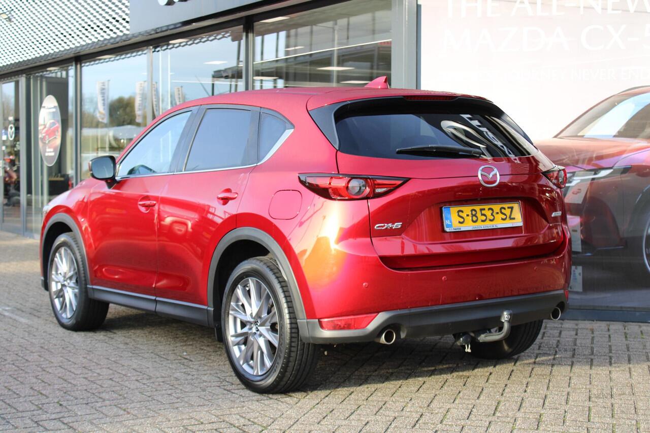 Mazda CX-5 2.5 SkyActiv-G 194 Luxury , Automaat, Leder, Trekhaak, 360 Camera, Clima, Adap.Cruise, Bose, Stoel/Stuurverwarming, Stoelventalatie, Apple Carplay, Android Auto, PDC, LKA, HUD, LMV 19 Inch