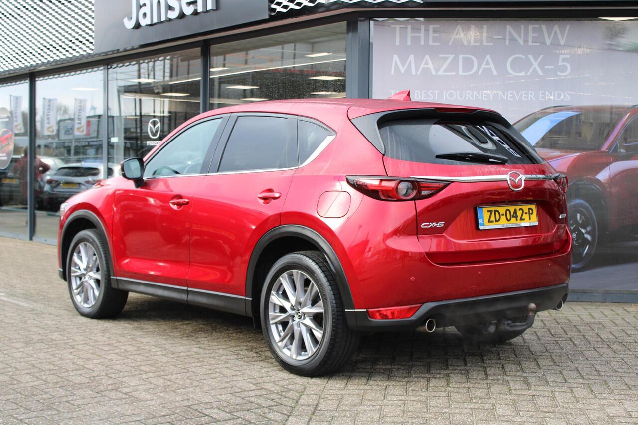 Mazda CX-5 2.5 SkyActiv-G 194 Luxury , Automaat, Trekhaak, Leder, Schuifdak, 360 Camera, Adap.Cruise, Bose, Stoel/Stuurverwarming, Stoelventilatie, Carplay, HUD, PDC, LMV 19 Inch, LKA