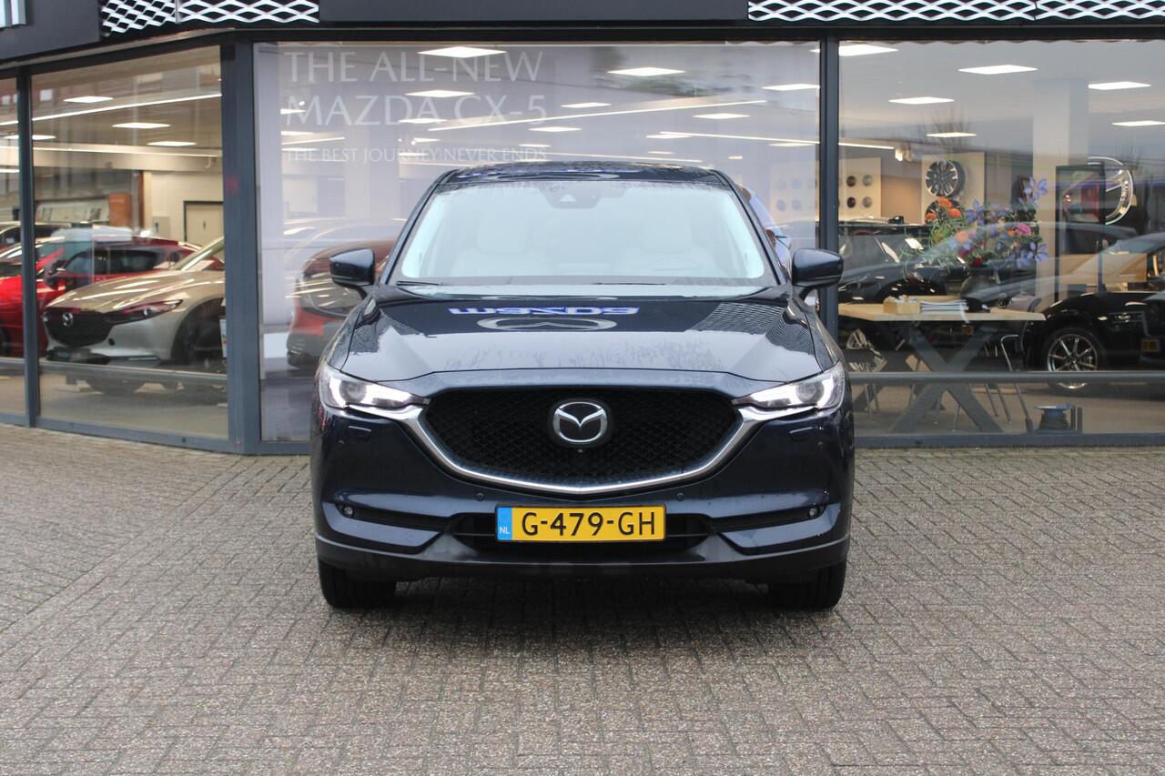 Mazda CX-5 2.5 SkyActiv-G 194 Luxury , Automaat, Trekhaak, Wit Leder, Schuifdak, 360 camera, Clima, Adap.Cruise, Apple Carplay, Android Auto, Stoel/Stuurverwarming, Stoelventilatie, Bose, LMV 19 Inch, HUD, PDC, LKA,