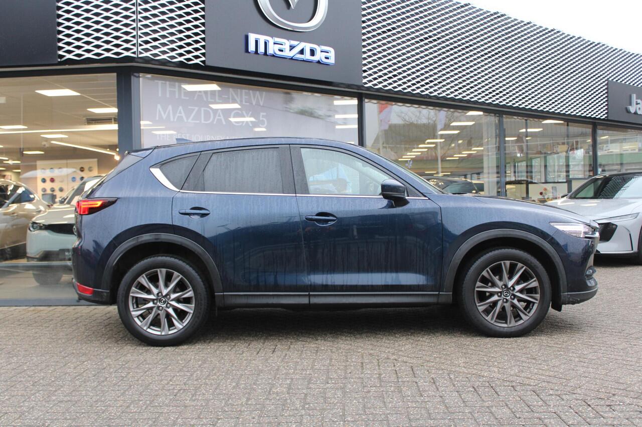 Mazda CX-5 2.5 SkyActiv-G 194 Luxury , Automaat, Trekhaak, Wit Leder, Schuifdak, 360 camera, Clima, Adap.Cruise, Apple Carplay, Android Auto, Stoel/Stuurverwarming, Stoelventilatie, Bose, LMV 19 Inch, HUD, PDC, LKA,