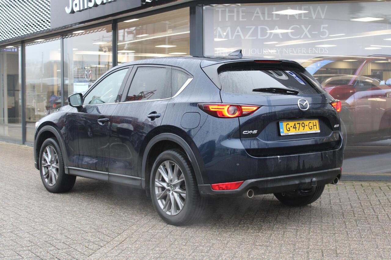 Mazda CX-5 2.5 SkyActiv-G 194 Luxury , Automaat, Trekhaak, Wit Leder, Schuifdak, 360 camera, Clima, Adap.Cruise, Apple Carplay, Android Auto, Stoel/Stuurverwarming, Stoelventilatie, Bose, LMV 19 Inch, HUD, PDC, LKA,